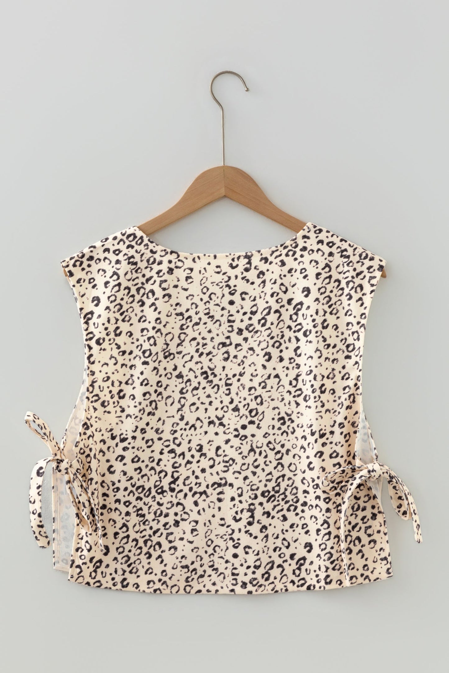 Leopard Side Tie Sleeveless Top
