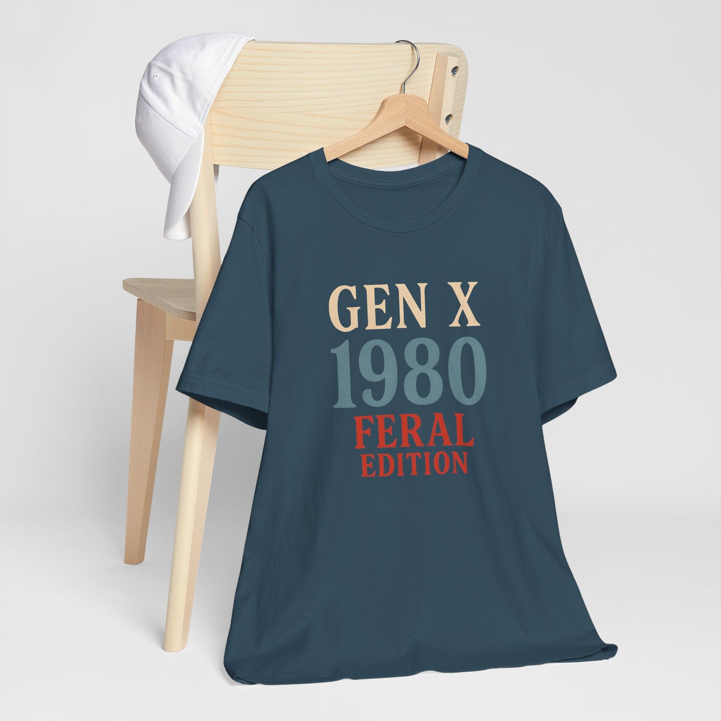 GEN X 1980 Feral Edition Tee | Unisex Jersey Short Sleeve T-Shirt, Vintage Fashion, Fun Gift, Retro Style, Casual Wear, Nostalgic Apparel