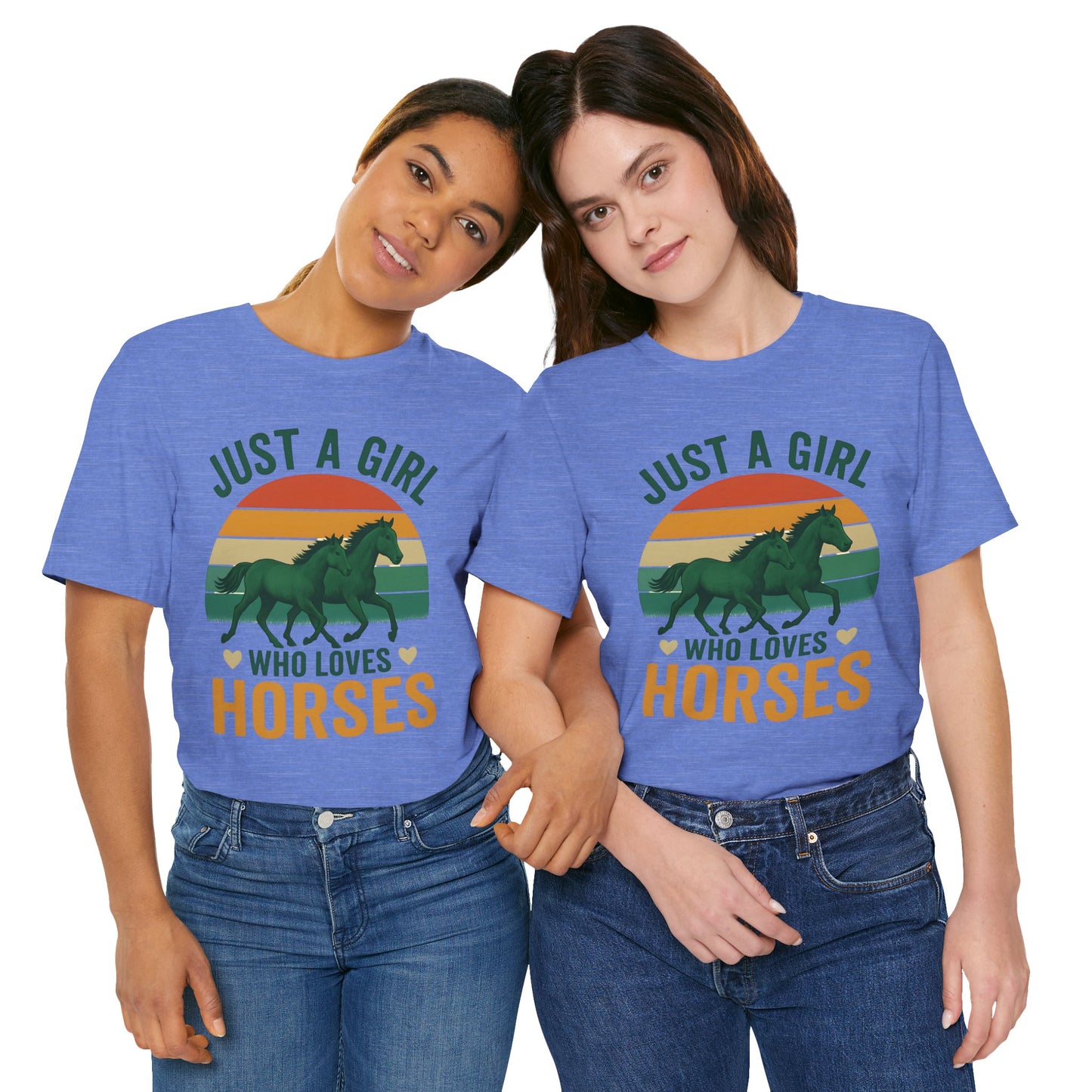 Just a Girl Who Loves Horses Tee | Horse Lover Shirt, Equestrian Gift, Casual Summer Tee, Birthday Present, Gift for Horse Girls