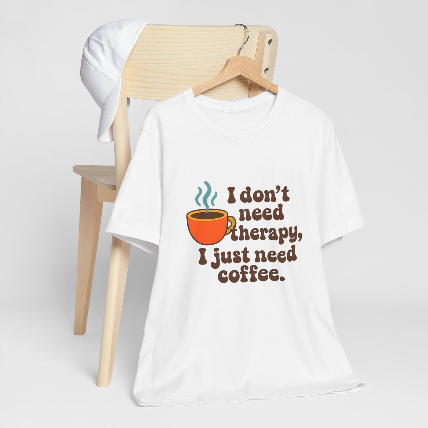 Coffee Therapy Tee, Unisex Graphic Tee, Casual Wear, Perfect Gift for Coffee Lovers, Funny T-Shirt, Everyday Comfort Wear