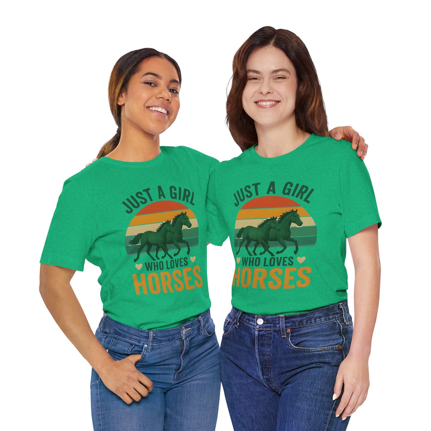 Just a Girl Who Loves Horses Tee | Horse Lover Shirt, Equestrian Gift, Casual Summer Tee, Birthday Present, Gift for Horse Girls