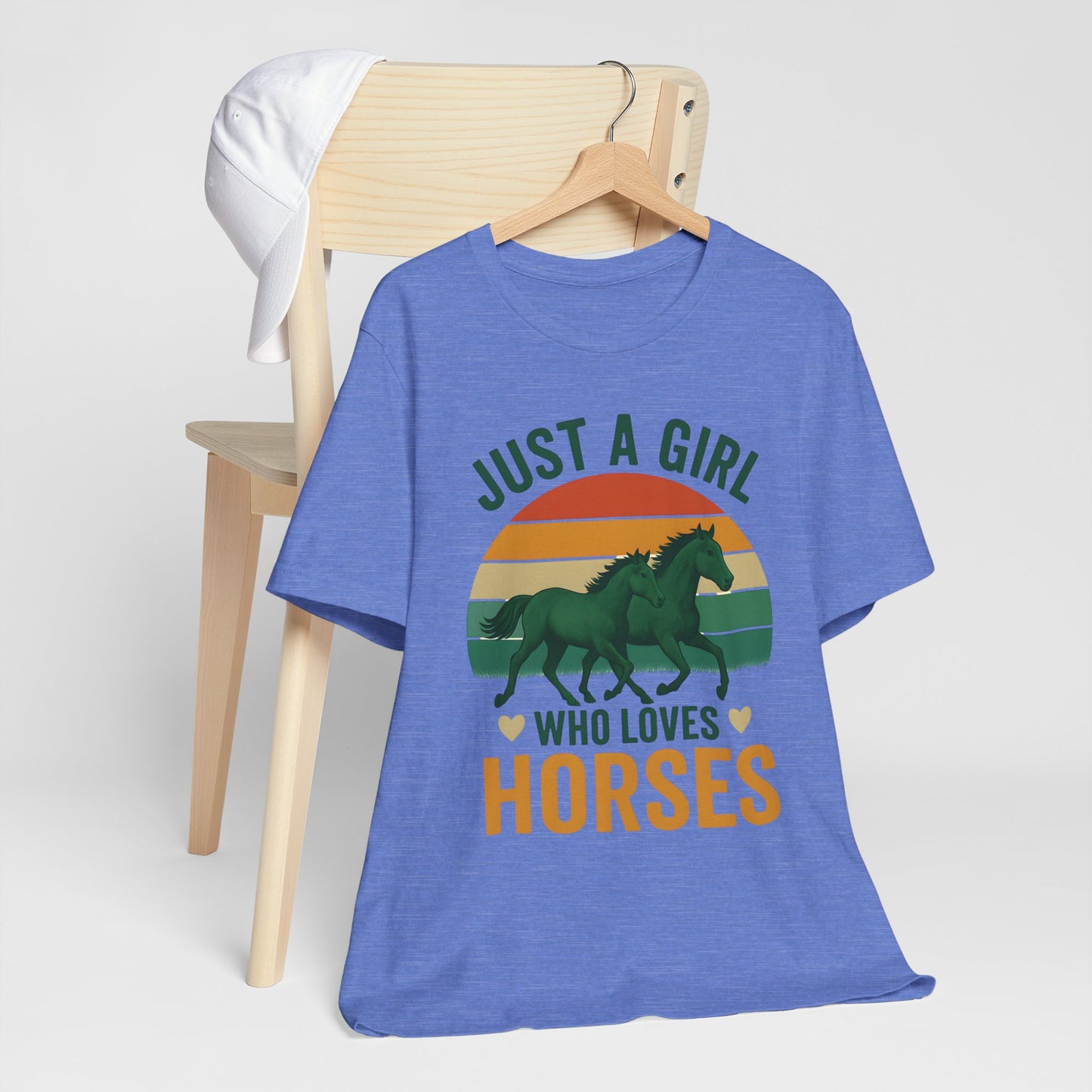 Just a Girl Who Loves Horses Tee | Horse Lover Shirt, Equestrian Gift, Casual Summer Tee, Birthday Present, Gift for Horse Girls