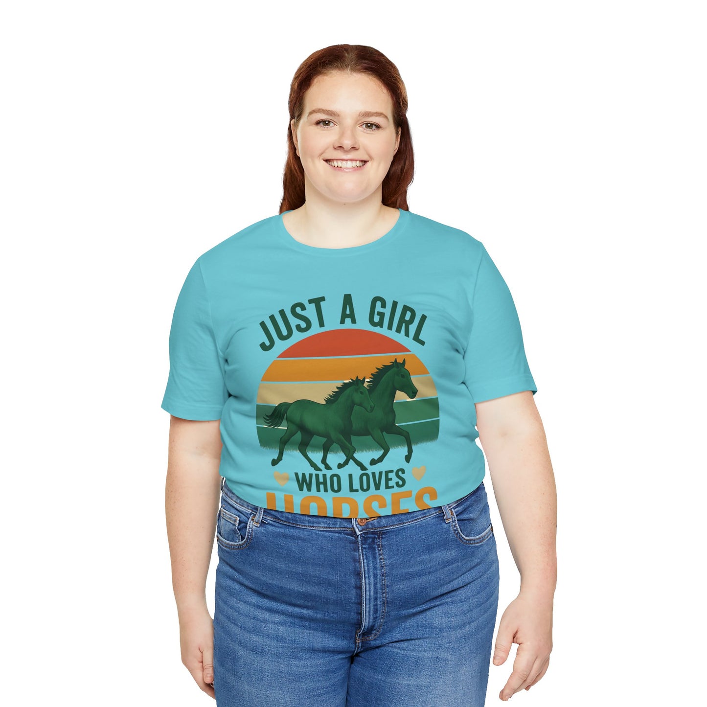 Just a Girl Who Loves Horses Tee | Horse Lover Shirt, Equestrian Gift, Casual Summer Tee, Birthday Present, Gift for Horse Girls