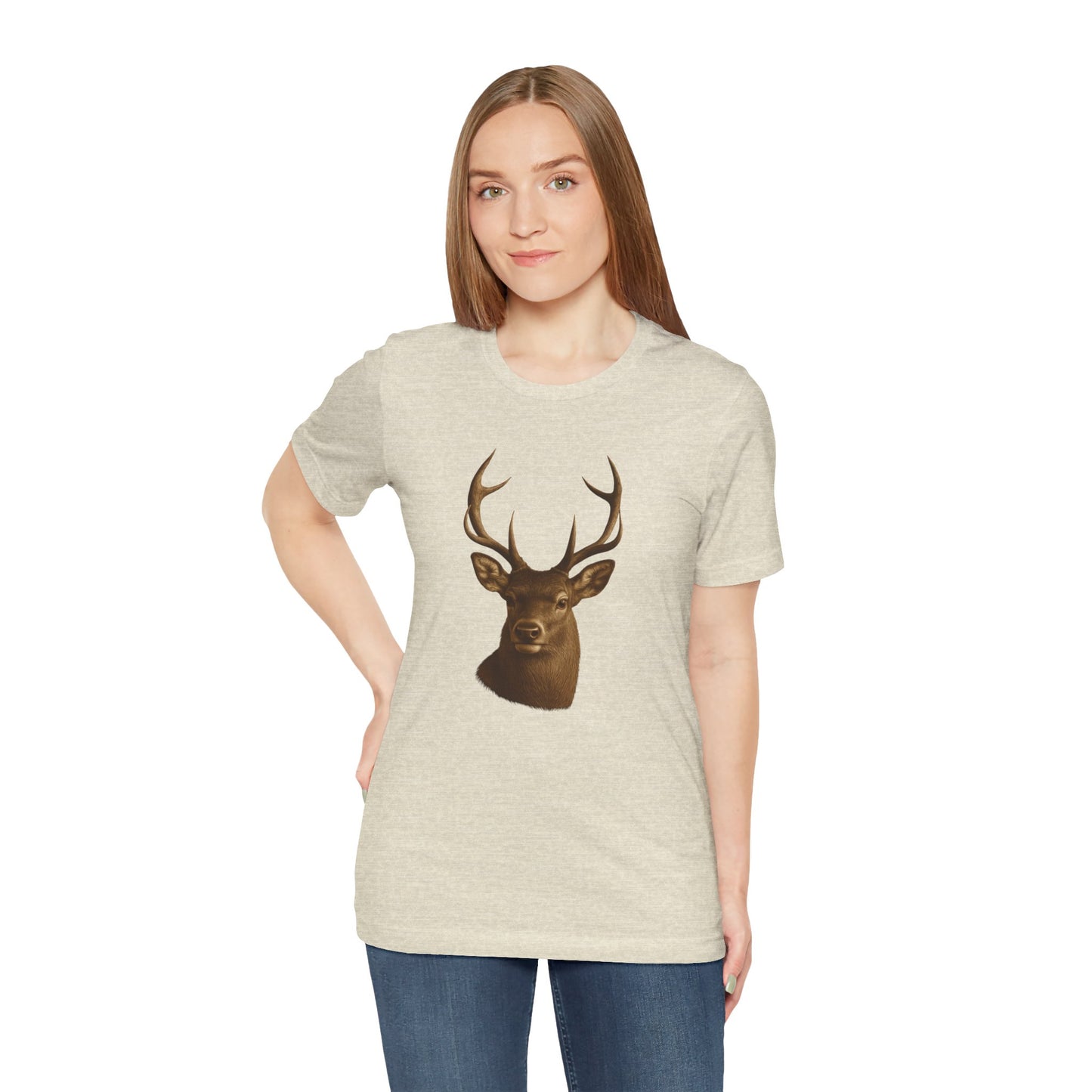 Rustic Deer Graphic Tee, Nature Lover Shirt, Outdoorsy Gift, Casual Wear, Wildlife Enthusiast Tee