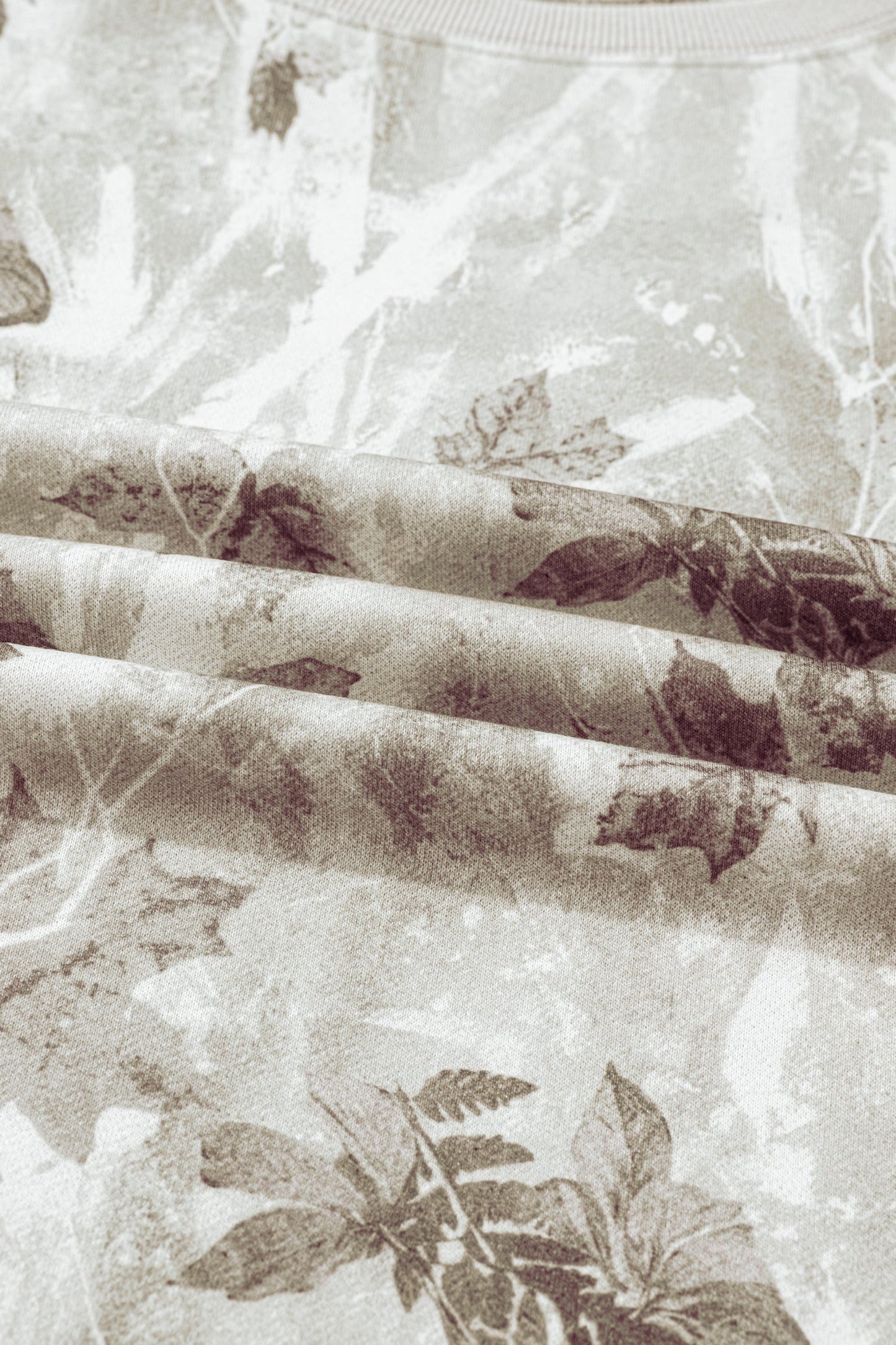 Leafy Camo Reverse Seam Patchwork Baggy Sweatshirt