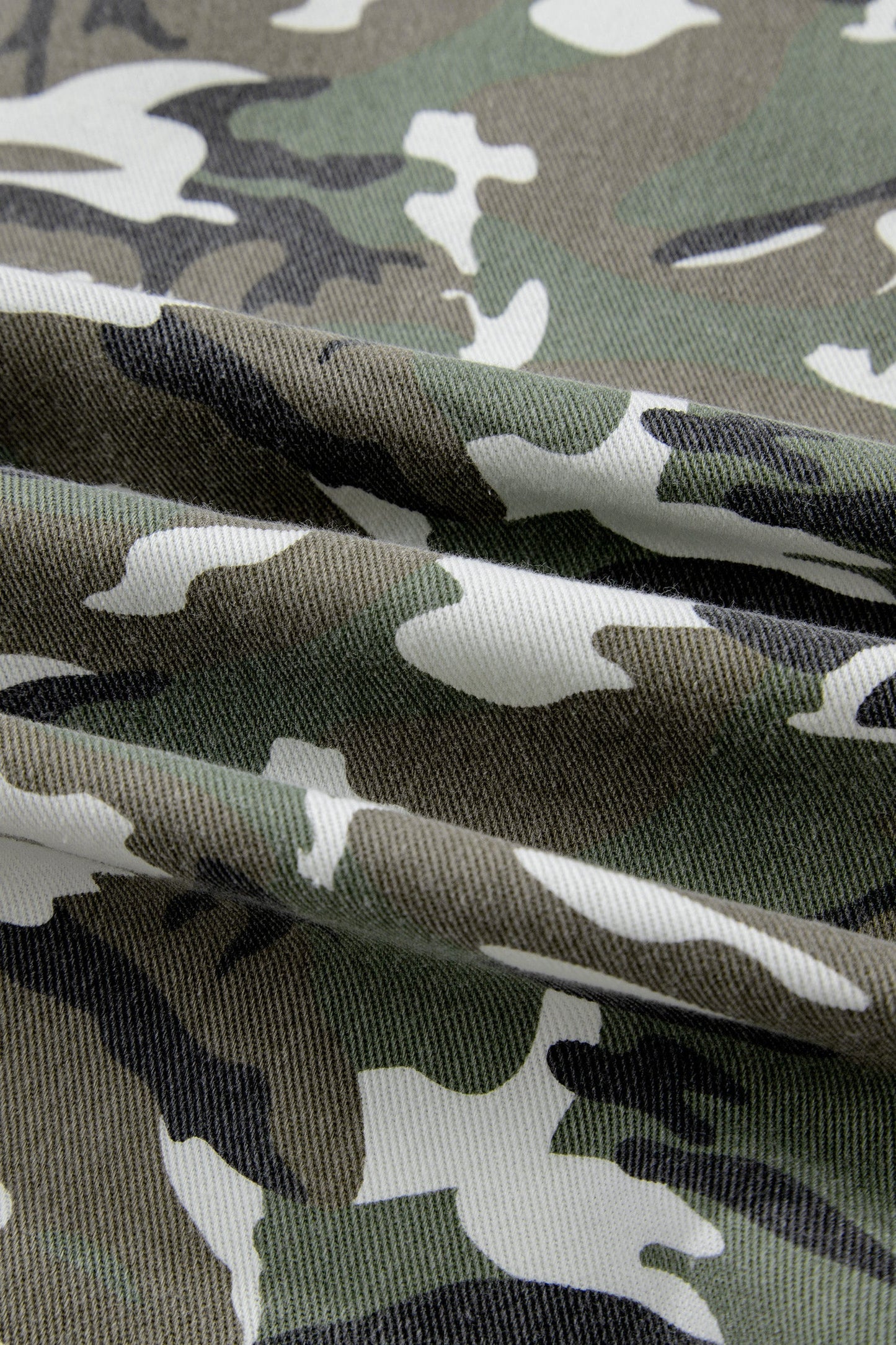 Camo Denim Chest Pocket Buttoned Jacket