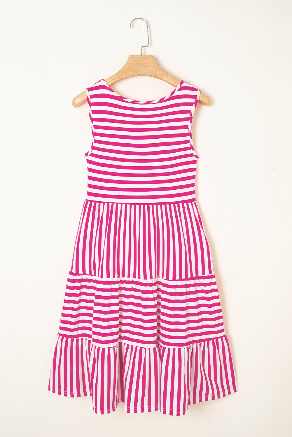 Stripe Scoop Neck Sleeveless Mini Dress