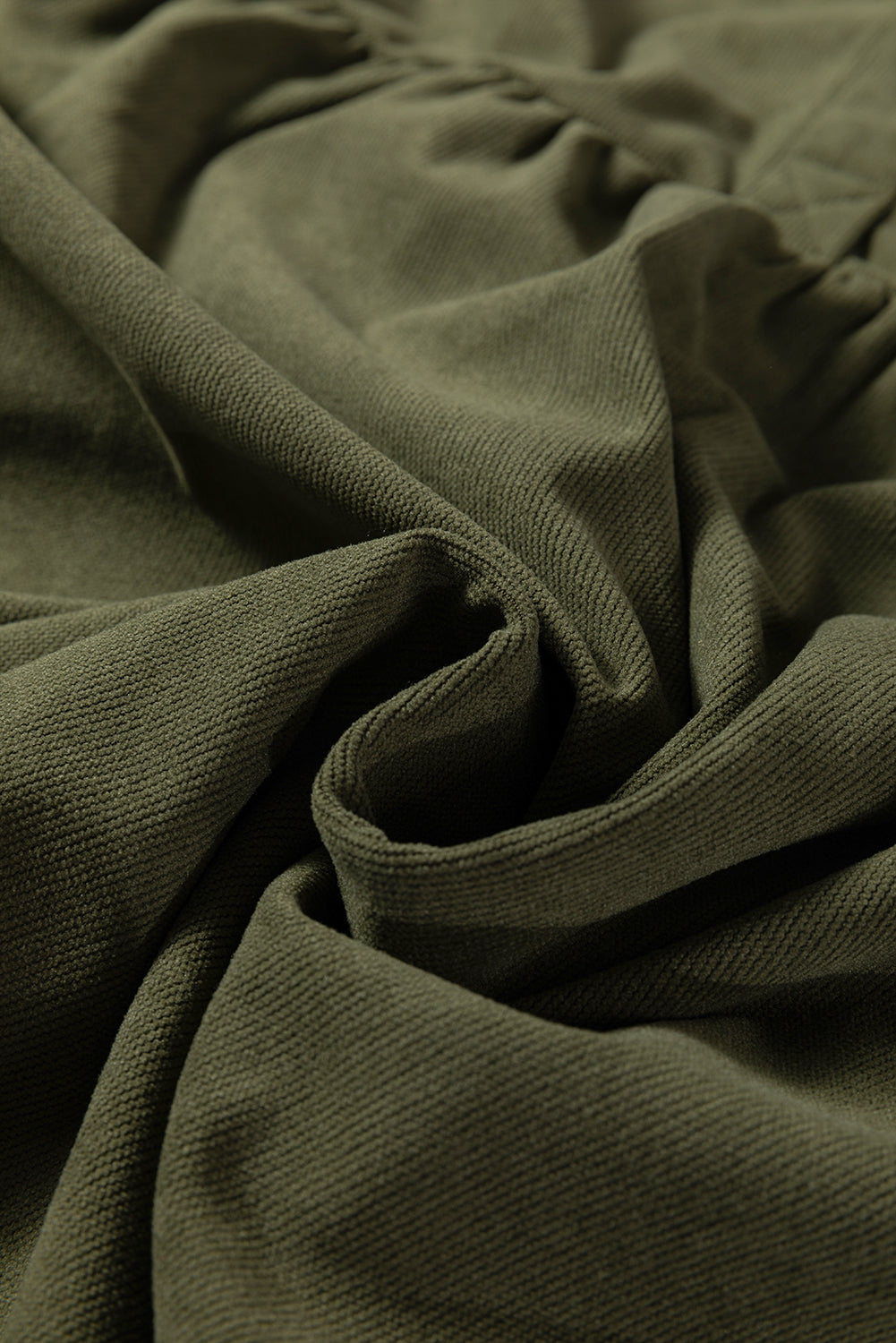 Solid Corduroy Half-Button Collared Mini Dress