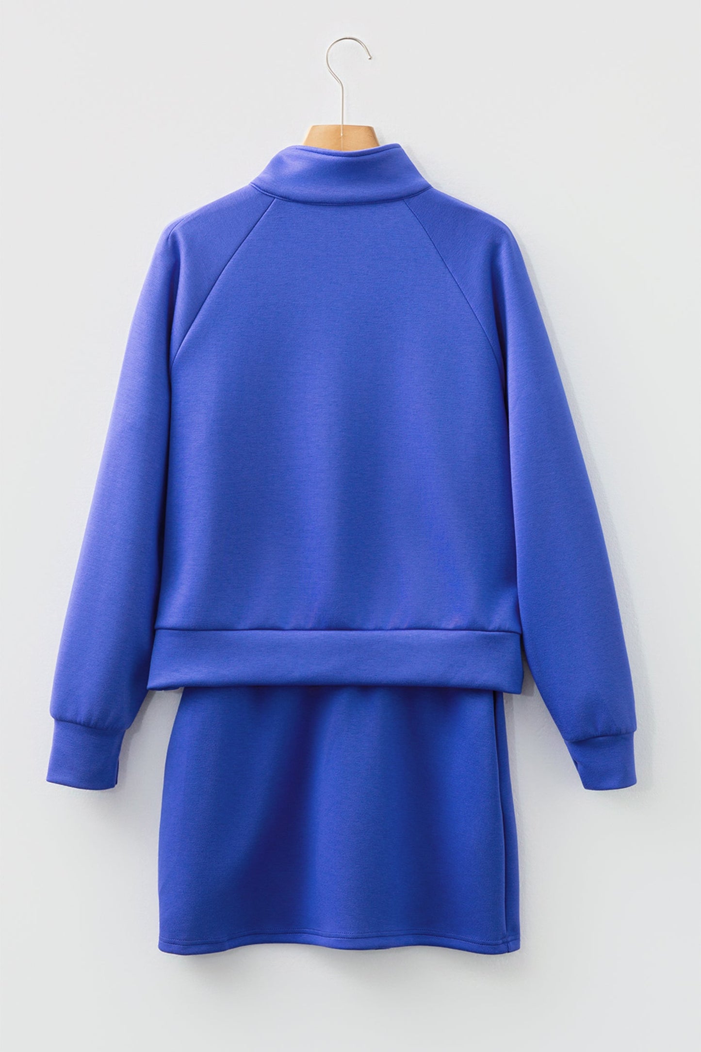 Solid Half Zip Pullover and Mini Skort Set