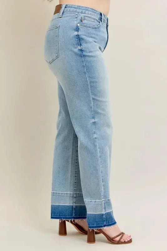 Judy Blue Jeans - Plus Size Mr Release Hem Wide Leg