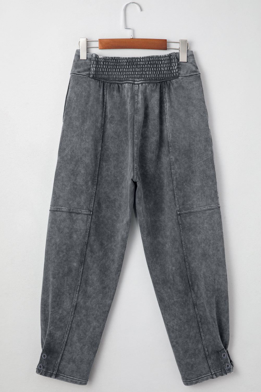 Solid Mineral Wash Jogger Style Pants