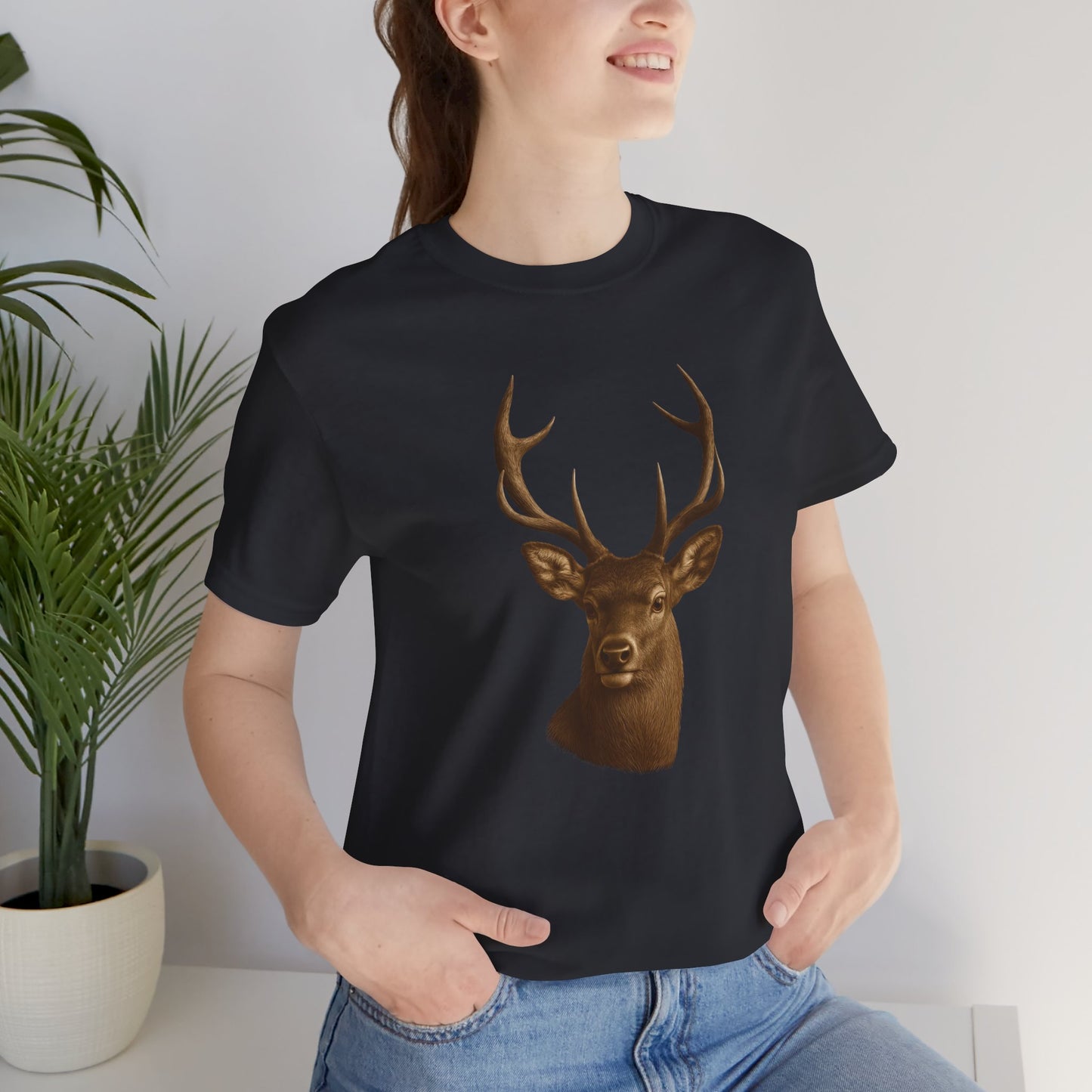 Rustic Deer Graphic Tee, Nature Lover Shirt, Outdoorsy Gift, Casual Wear, Wildlife Enthusiast Tee