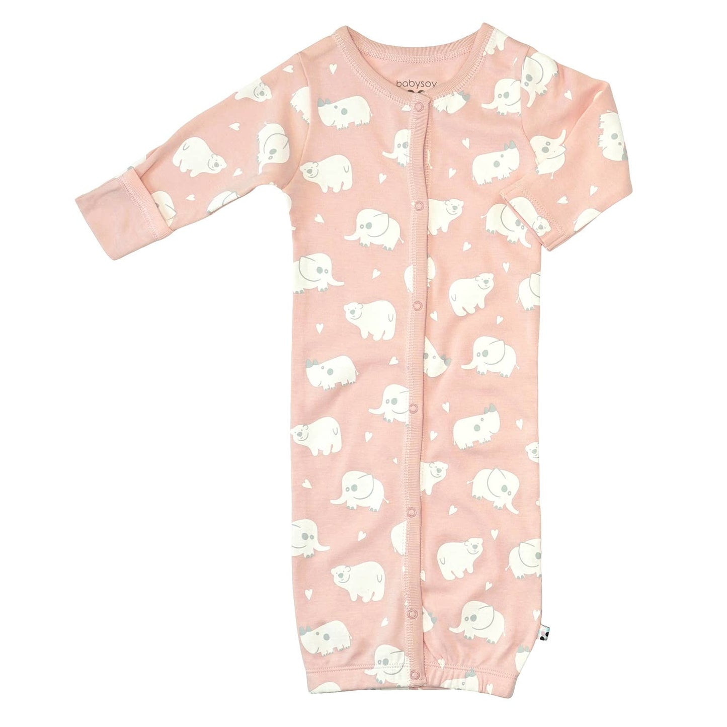 Babysoy Pattern Print Baby Snaps Gown