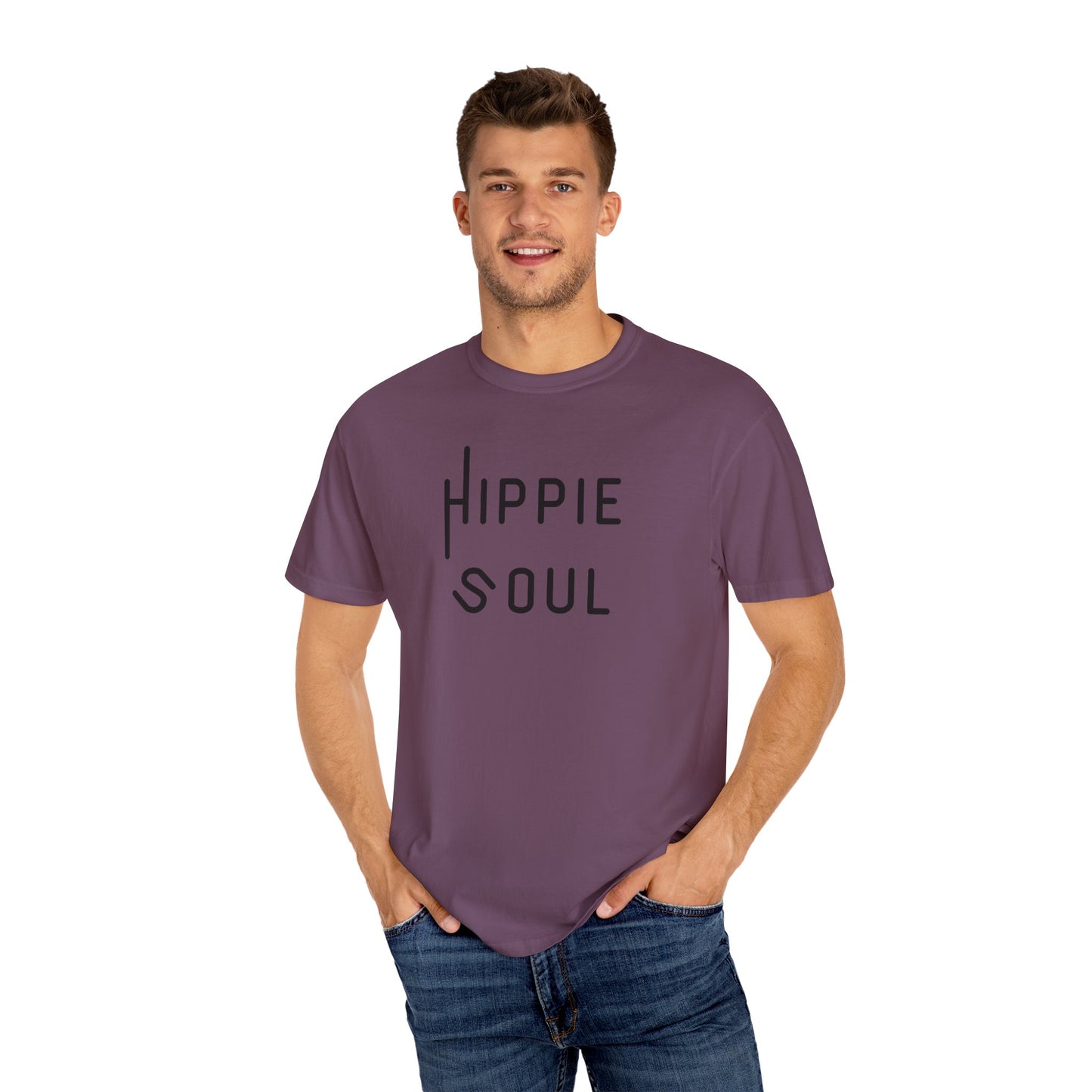 Hippie Soul T-shirt, Unisex Garment-Dyed Tee, Boho Style Shirt, Casual Summer Wear, Gift for Free Spirits, Festival Fashion
