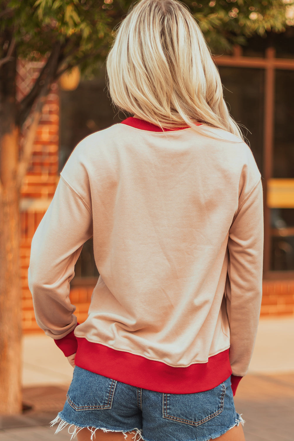 GAME DAY Varsity Stripe Crewneck Sweatshirt