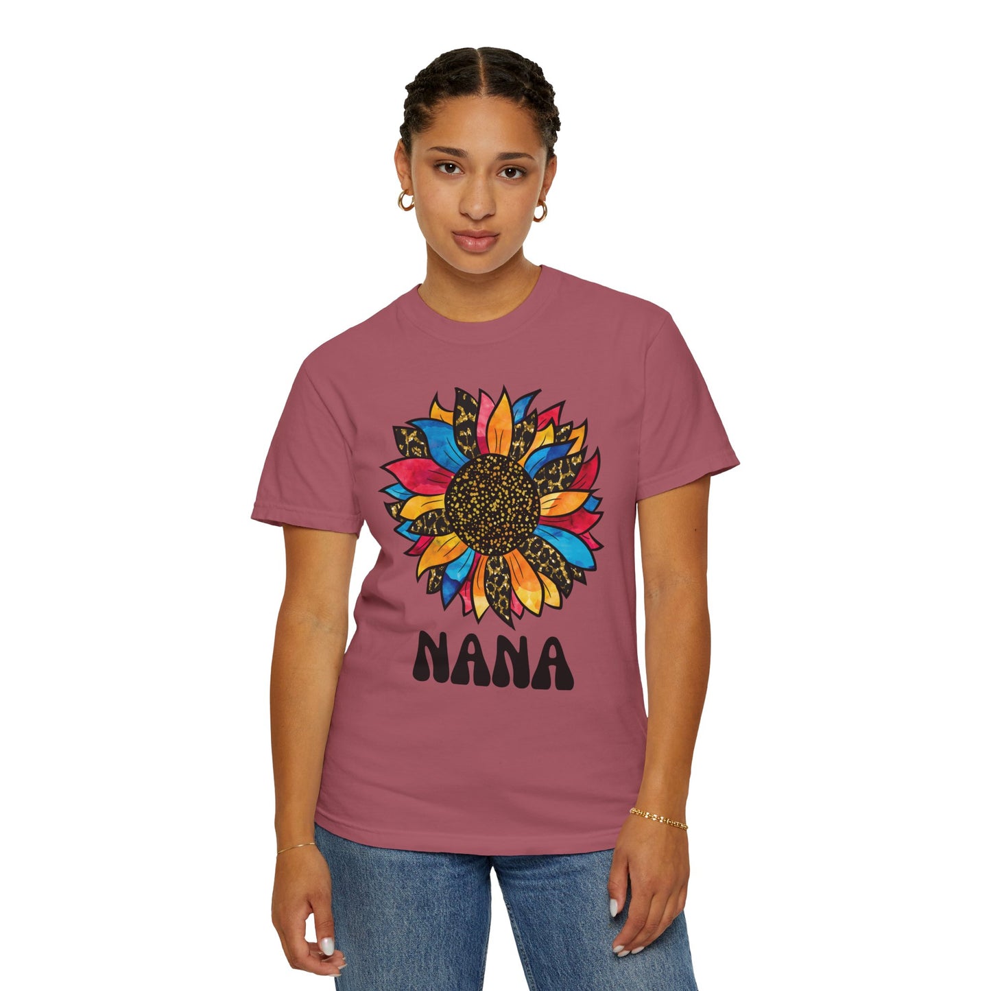 Flower Power Nana T-Shirt, Gift for Grandmother, Birthday Tee, Family Reunion Shirt, Floral Design T-Shirt