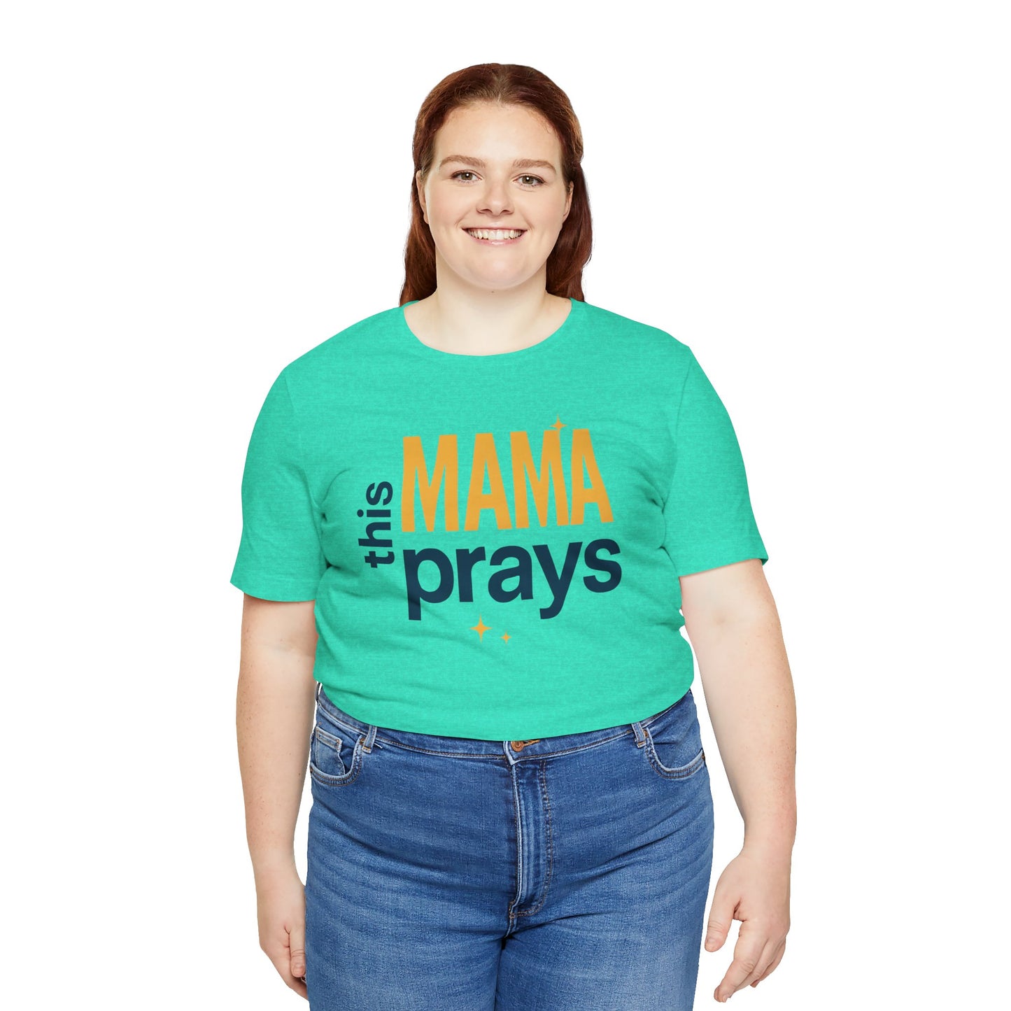 This Mama Prays Tee | Unisex Jersey Short Sleeve T-Shirt, Faith Gift, Mom Life Shirt, Inspirational Apparel, Christian Merchandise