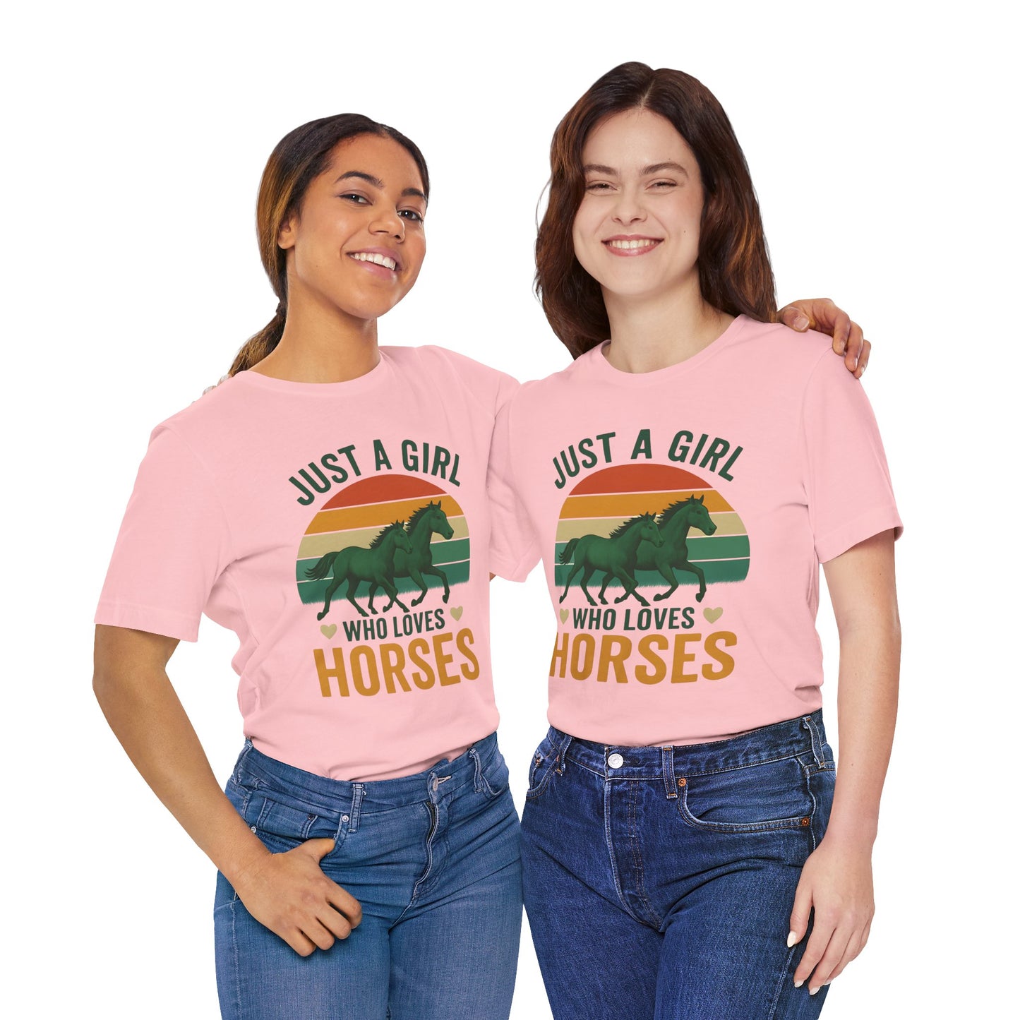 Just a Girl Who Loves Horses Tee | Horse Lover Shirt, Equestrian Gift, Casual Summer Tee, Birthday Present, Gift for Horse Girls