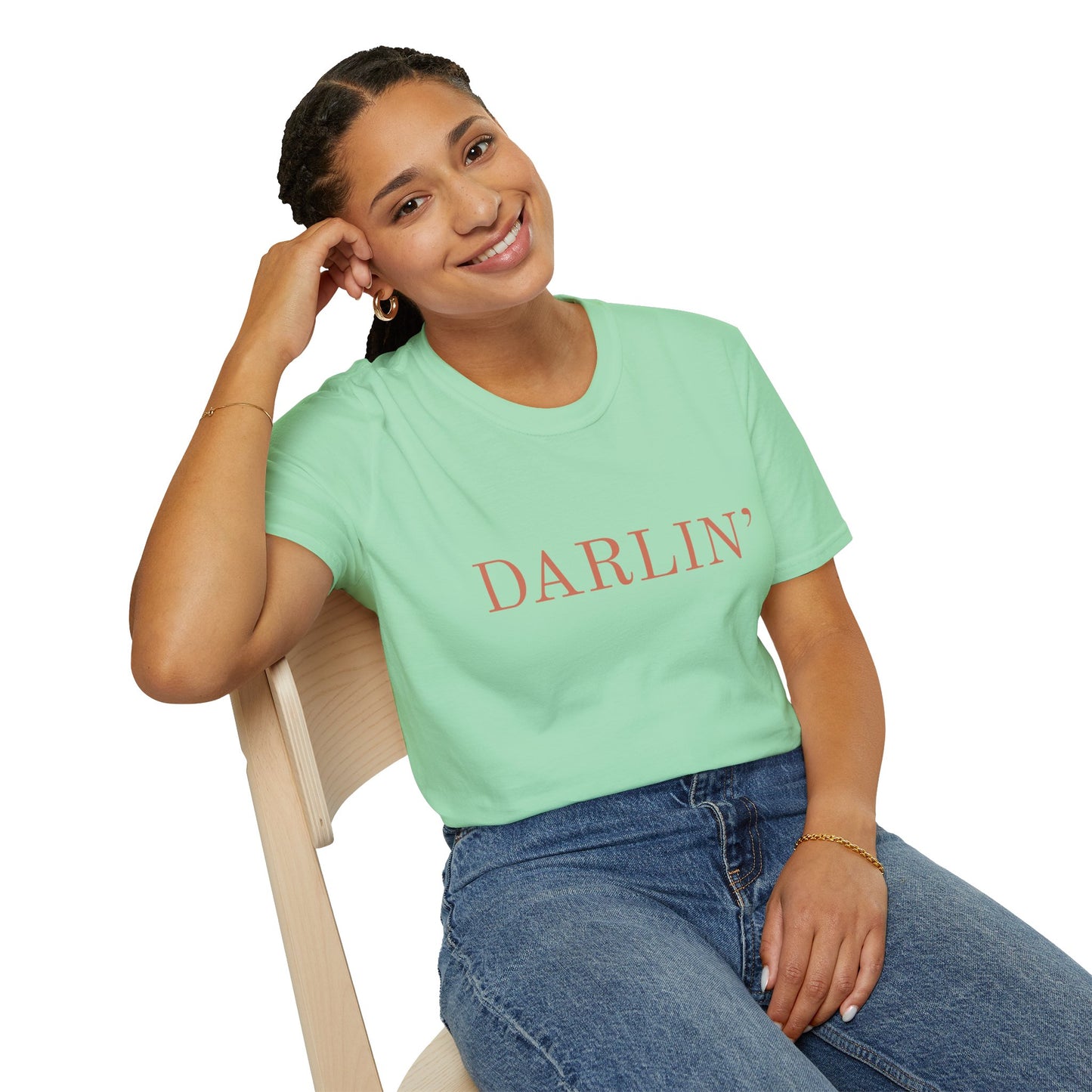 Darlin' Unisex Softstyle T-Shirt, Casual Tee, Gift for Her, Everyday Wear, Cute Graphic Tee, Trendy Fashion Top