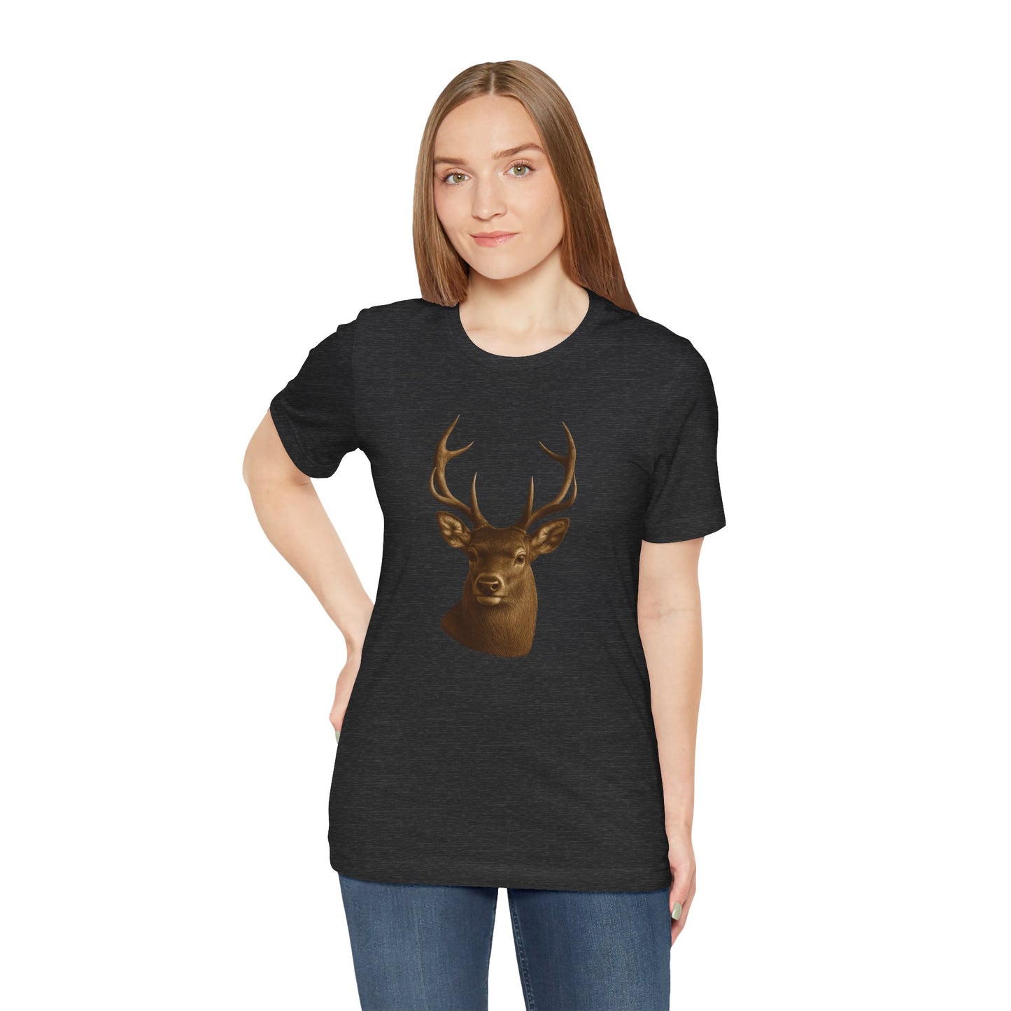 Rustic Deer Graphic Tee, Nature Lover Shirt, Outdoorsy Gift, Casual Wear, Wildlife Enthusiast Tee