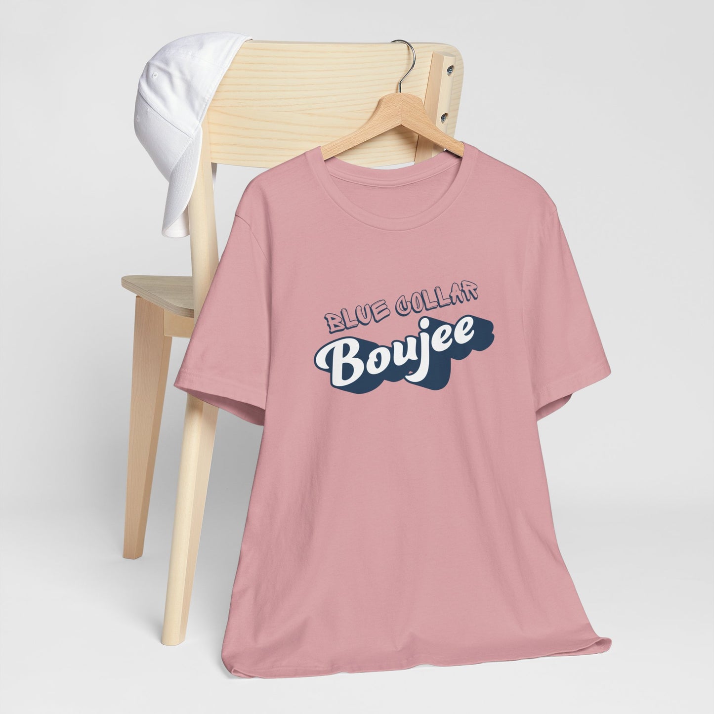 Boujee Blue Collar Unisex Tee, Trendy Graphic Shirt, Casual Wear, Gift for Him/Her, Fun Attire for Themed Parties