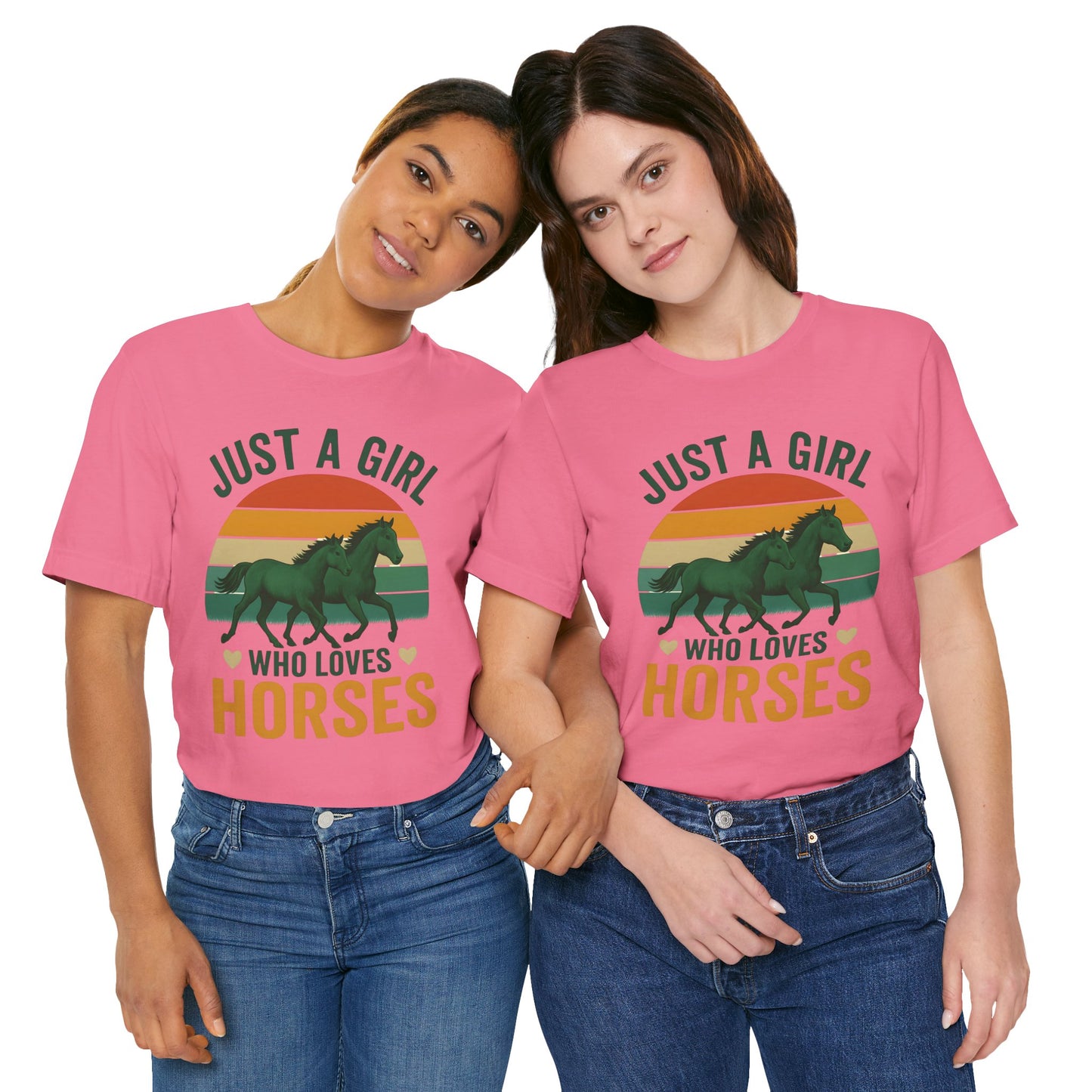 Just a Girl Who Loves Horses Tee | Horse Lover Shirt, Equestrian Gift, Casual Summer Tee, Birthday Present, Gift for Horse Girls