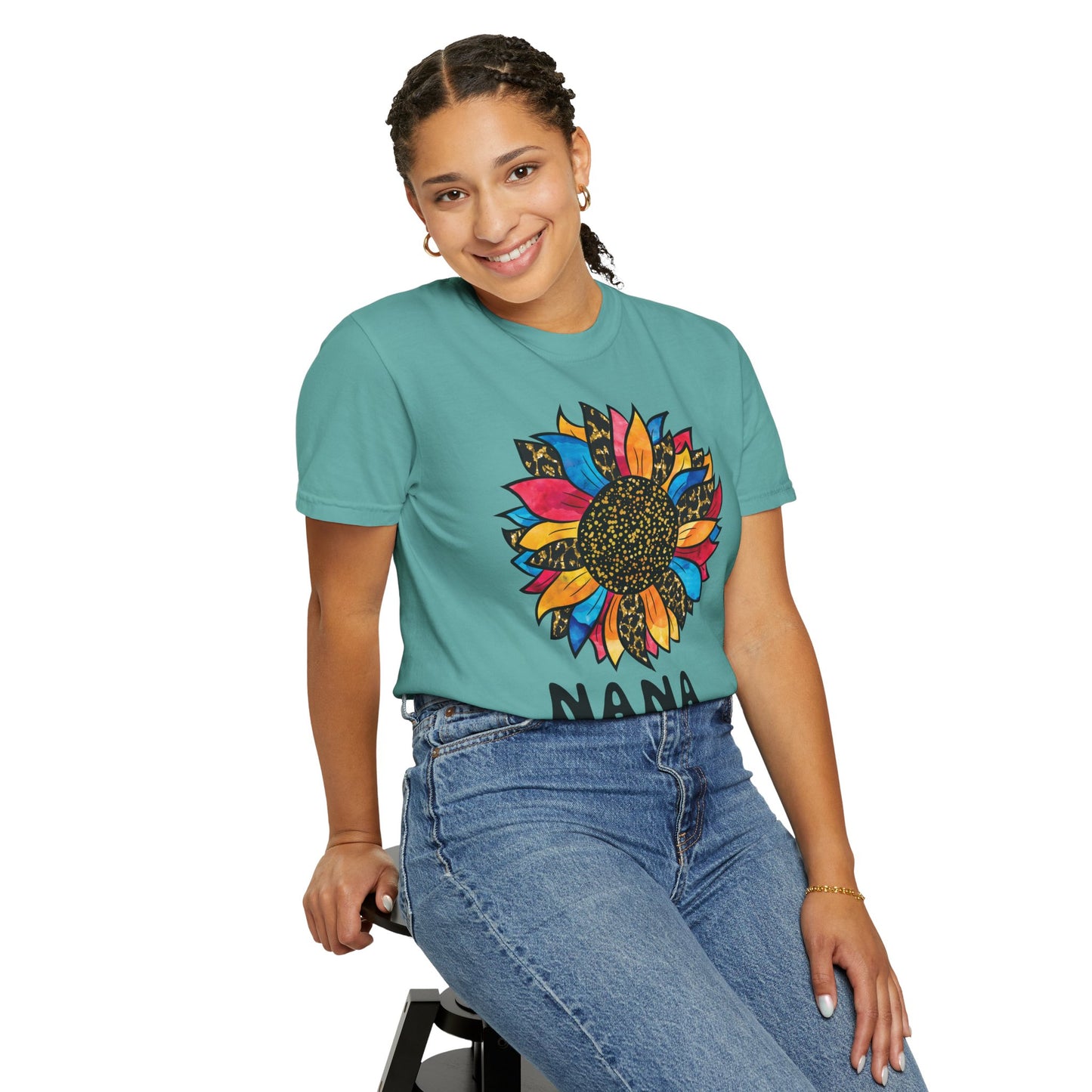 Flower Power Nana T-Shirt, Gift for Grandmother, Birthday Tee, Family Reunion Shirt, Floral Design T-Shirt