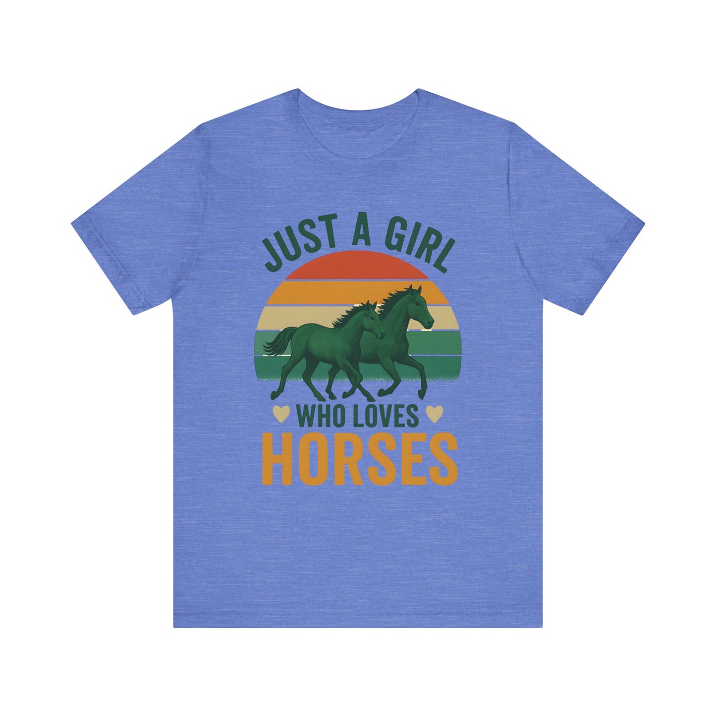 Just a Girl Who Loves Horses Tee | Horse Lover Shirt, Equestrian Gift, Casual Summer Tee, Birthday Present, Gift for Horse Girls