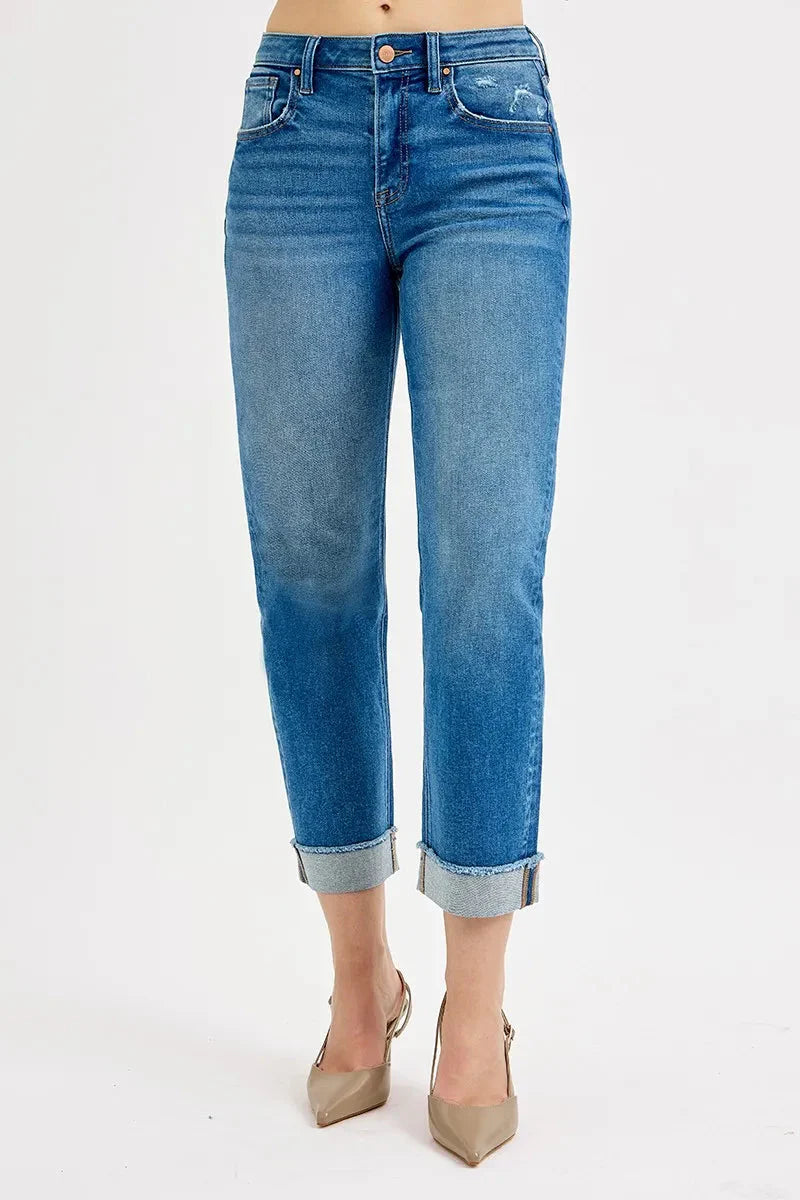 RISEN Jeans - Full Size High Rise Boyfriend Fit Ankle Jeans