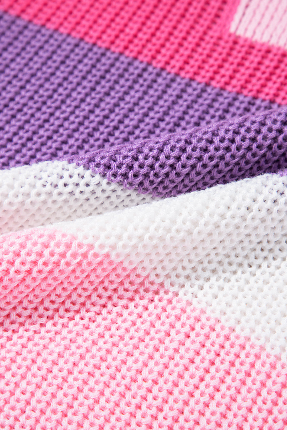 Stripe Colorblock V-Neck Sweater T-Shirt