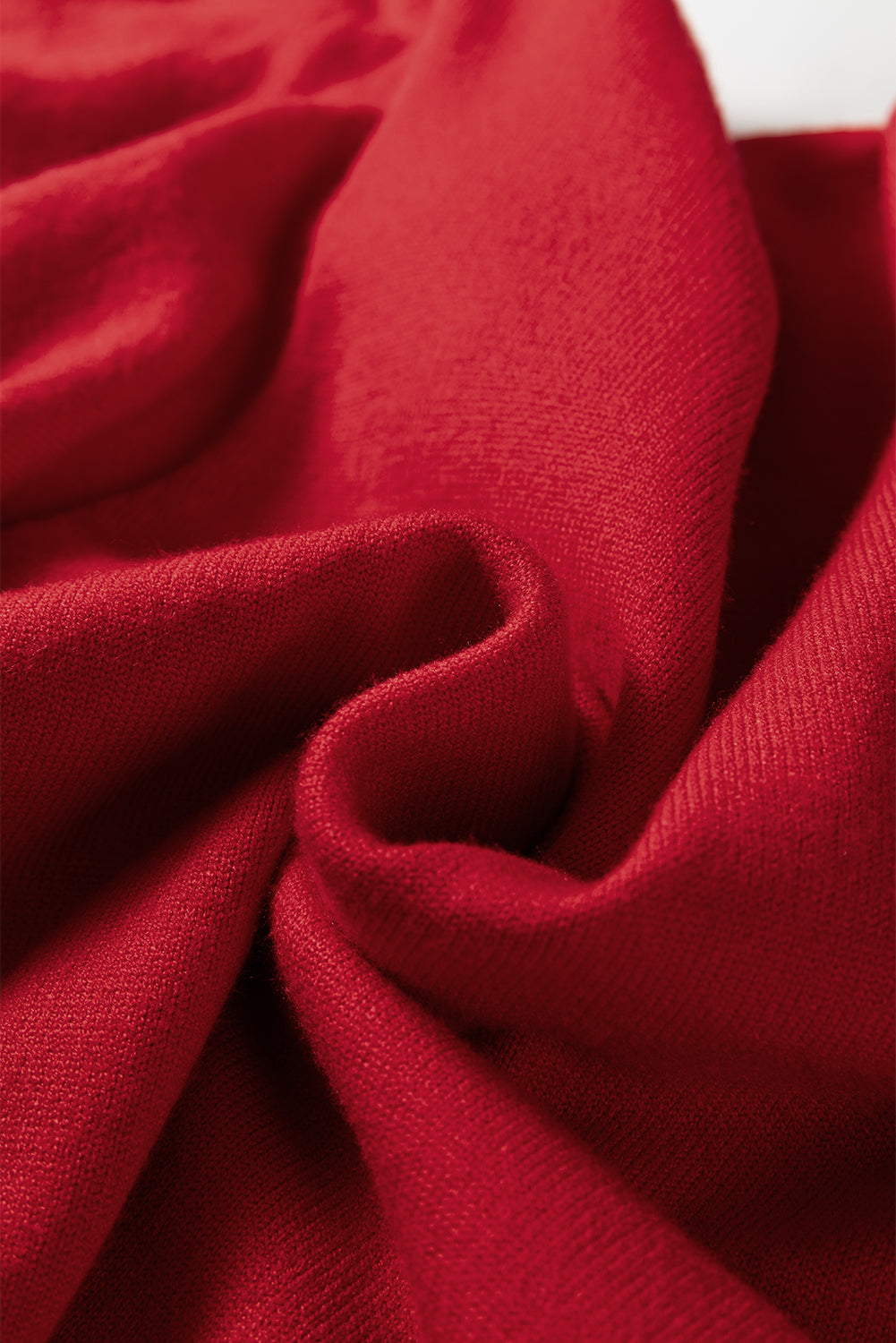 Solid Pearl Embellished Double Ruffle Sleeve Sweater