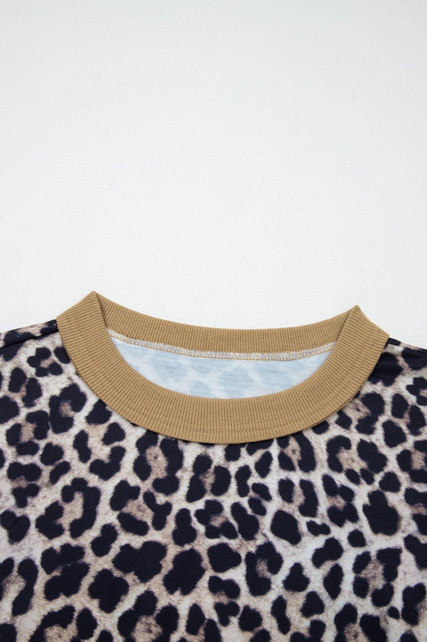 Leopard Colorblock Patchwork 3/4 Sleeve Top
