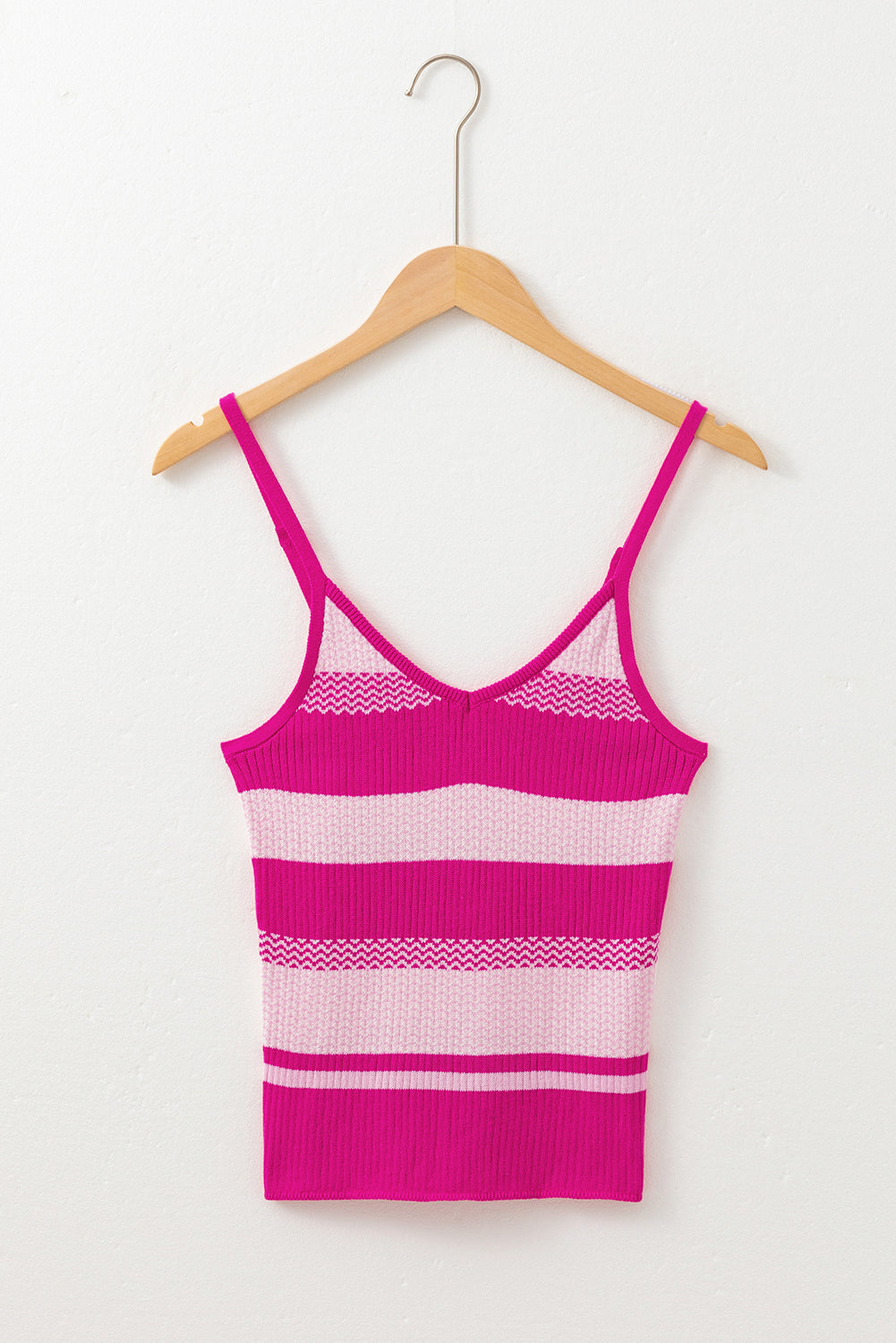 Stripe Spaghetti Strap V-Neck Tank Top