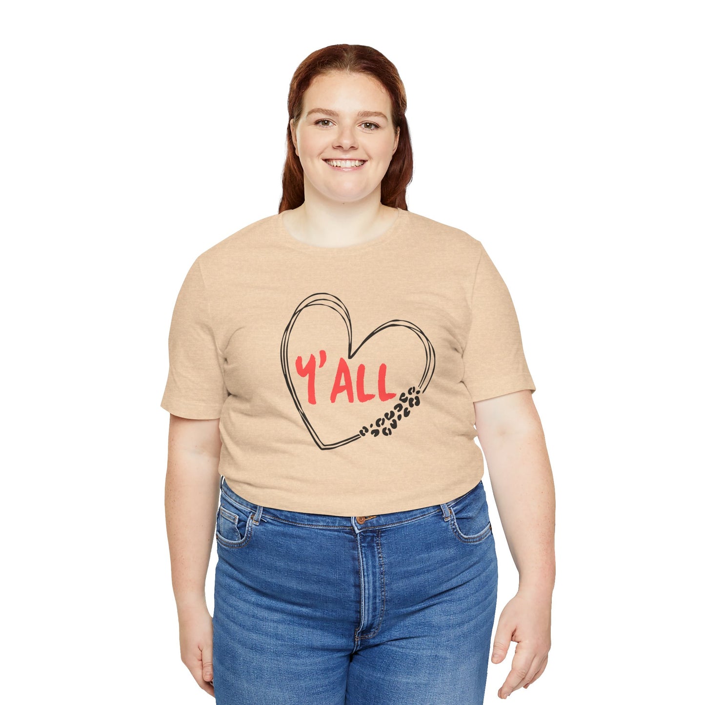Heartfelt Love Unisex Tee - Casual Style, Y'all Shirt, Gift for Friends, Valentine's Day, Cozy Outfit, Everyday Wear
