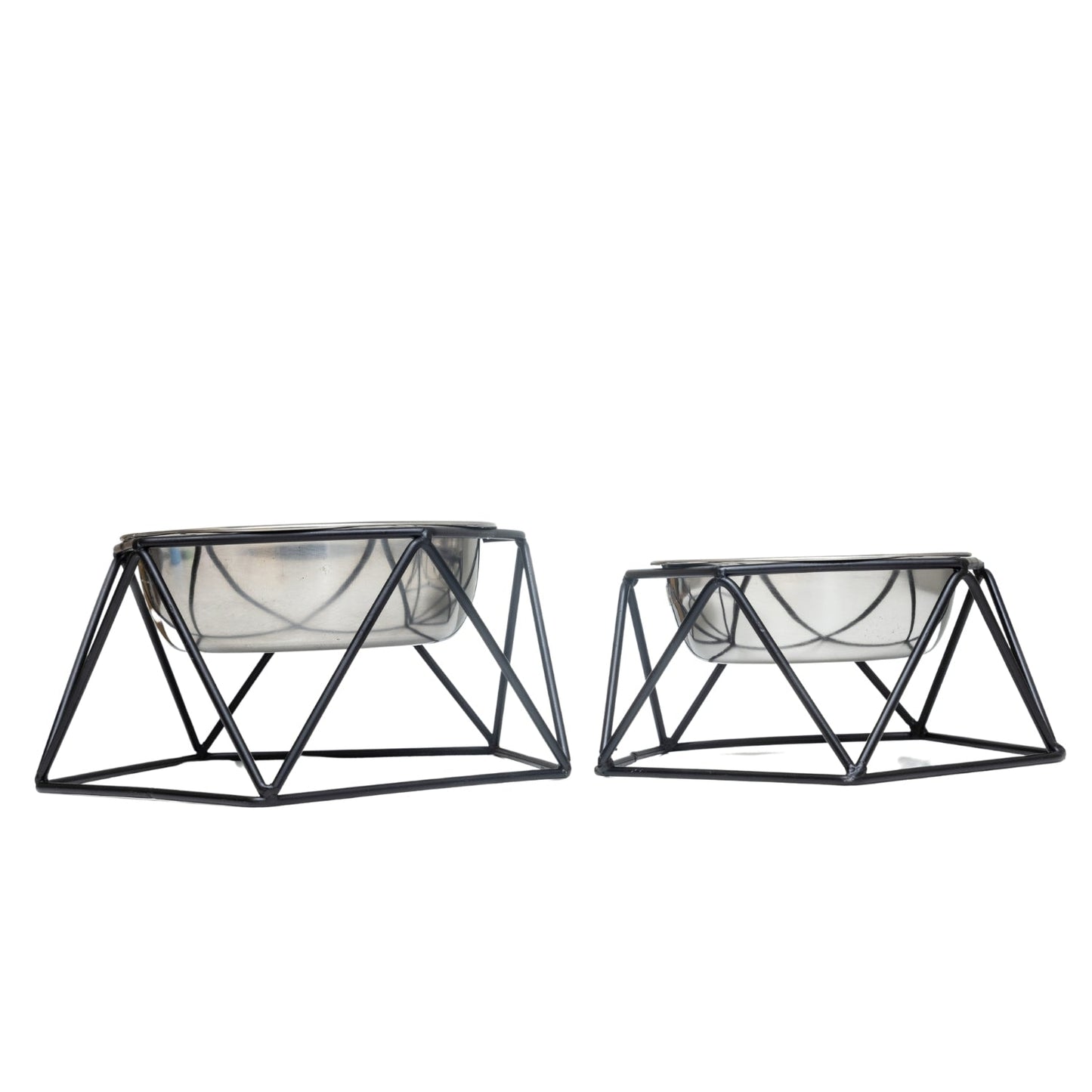 Country Living Elevated Single Dog Bowl Feeder – Geometric Design with Removable Stainless Steel Bowl