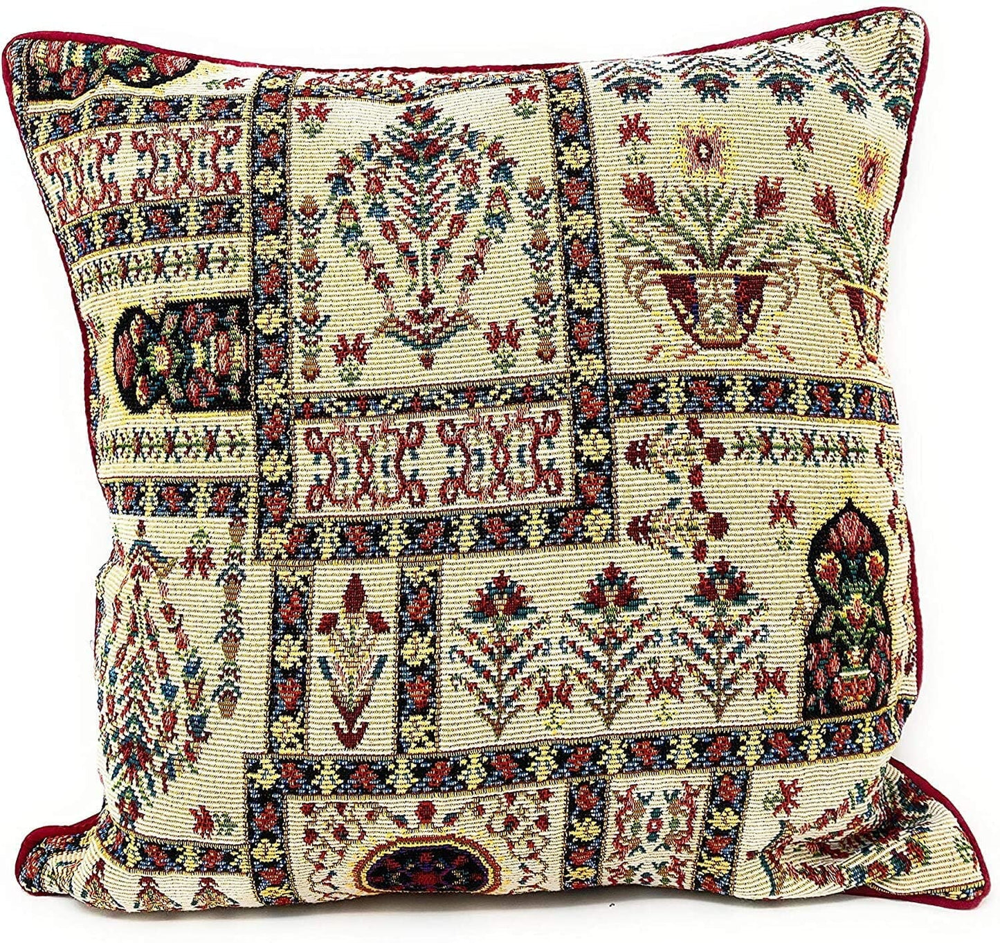 DaDa Bedding Set of 4 Pieces - Floral Garden Botanical Tapestry Throw Pillow Covers Bundle Pack - 16" x 16"