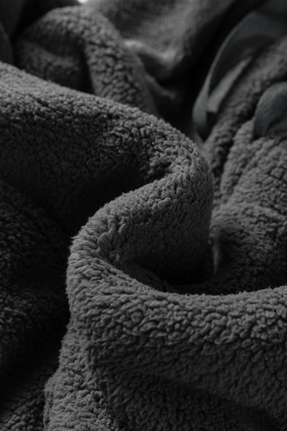 Fuzzy Drawstring Hoodie and Pants Lounge Set