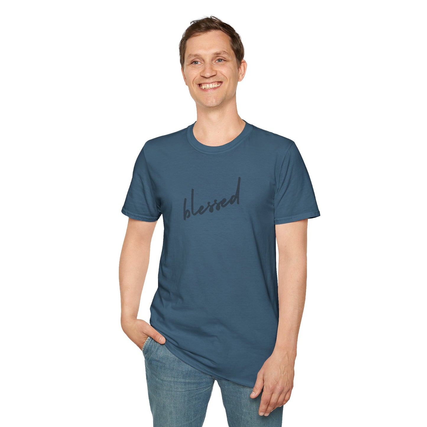Blessed Unisex Softstyle T-Shirt, Inspirational Tee, Faith-Based Apparel, Positive Vibes Shirt, Gift for Friends, Everyday Wear