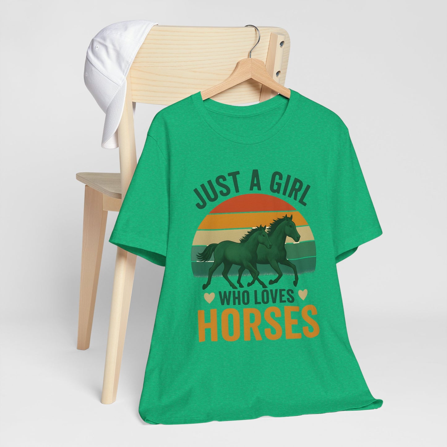 Just a Girl Who Loves Horses Tee | Horse Lover Shirt, Equestrian Gift, Casual Summer Tee, Birthday Present, Gift for Horse Girls
