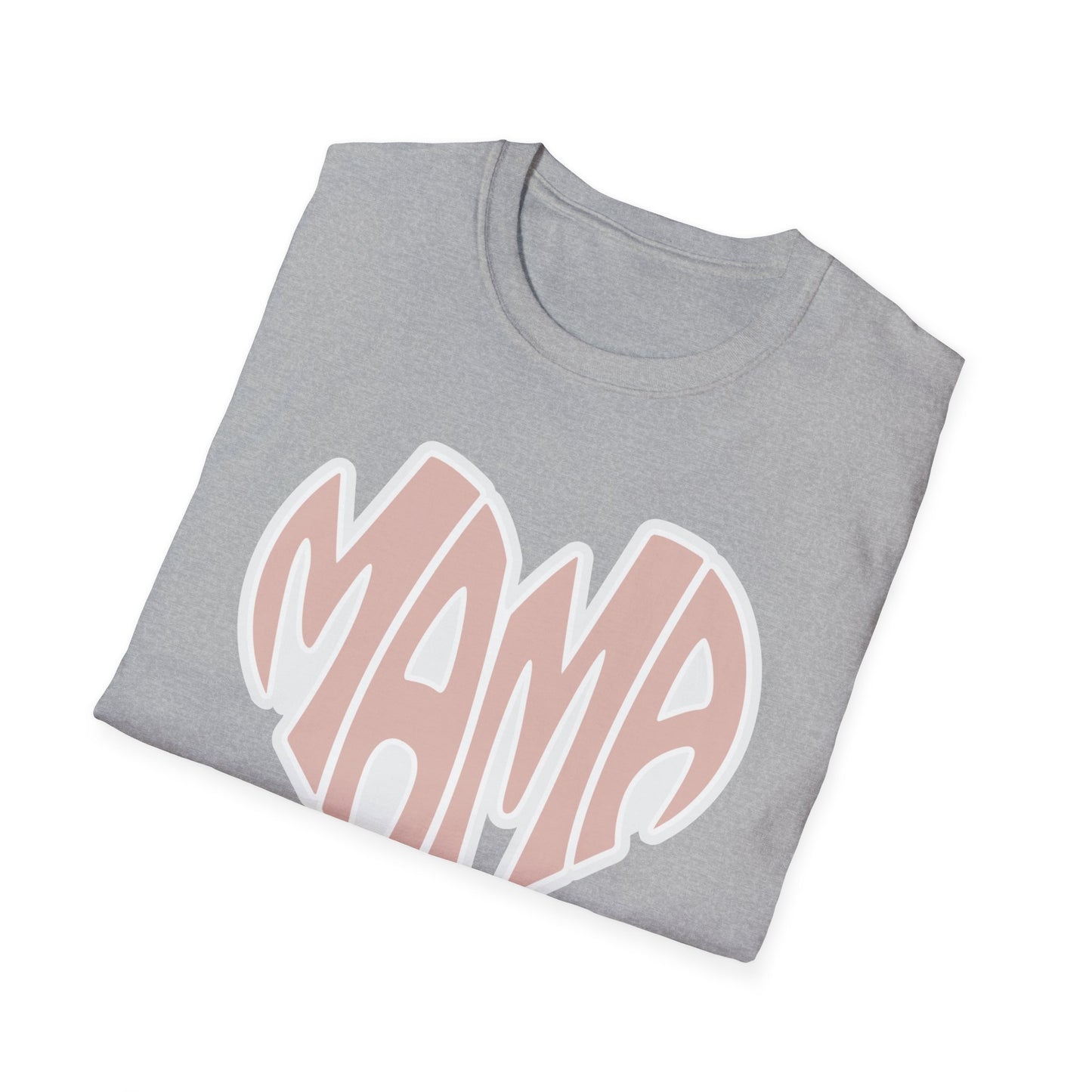 Mama Heart Unisex Softstyle T-Shirt | Gifts for Moms | Casual Wear | Mother's Day | Family Celebrations