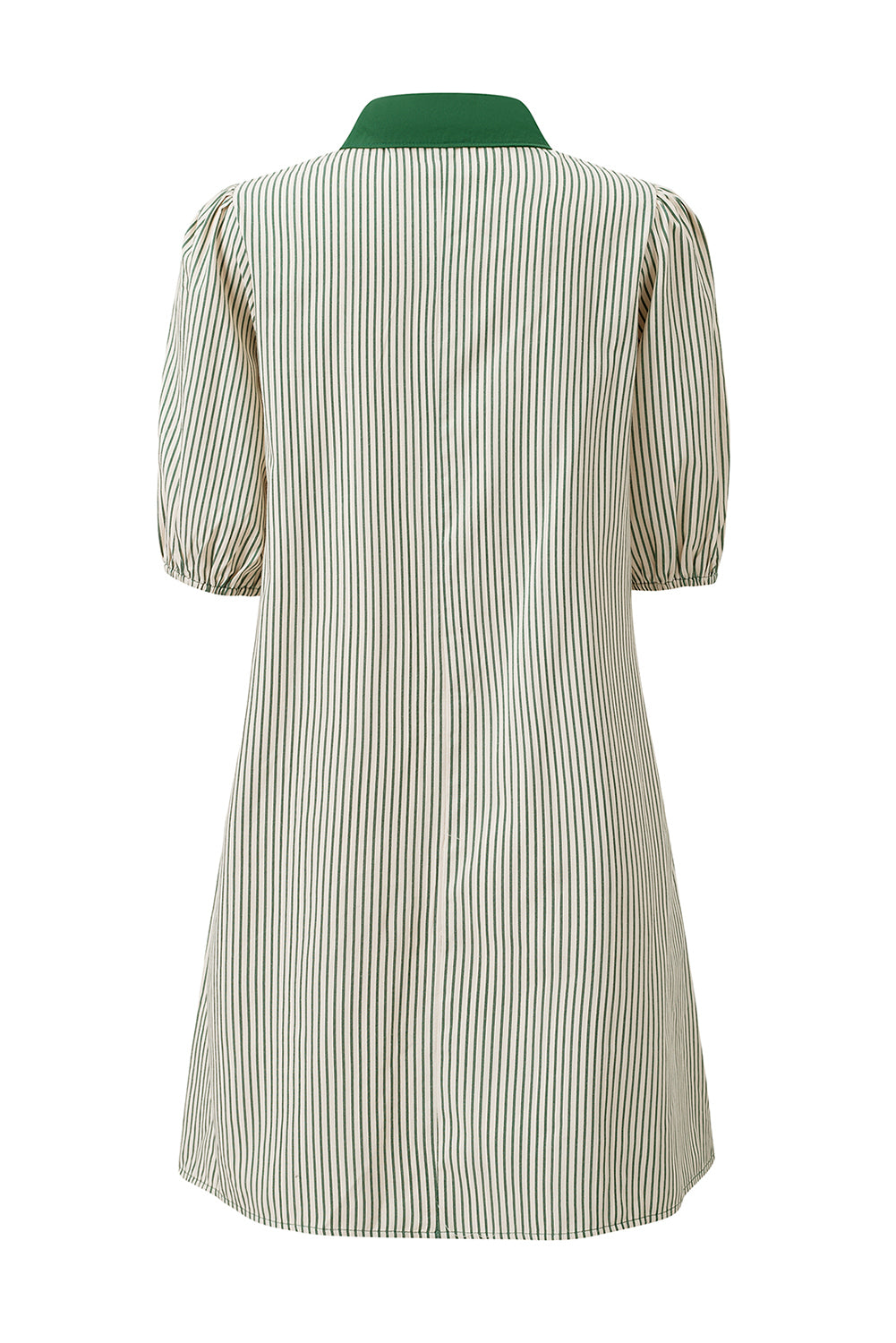 Stripe Patchwork Chest Pocket Mini Shirt Dress