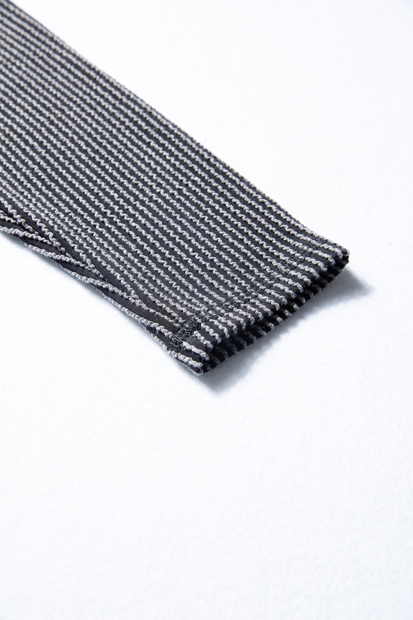 Solid Corded Knit Long Sleeve Top