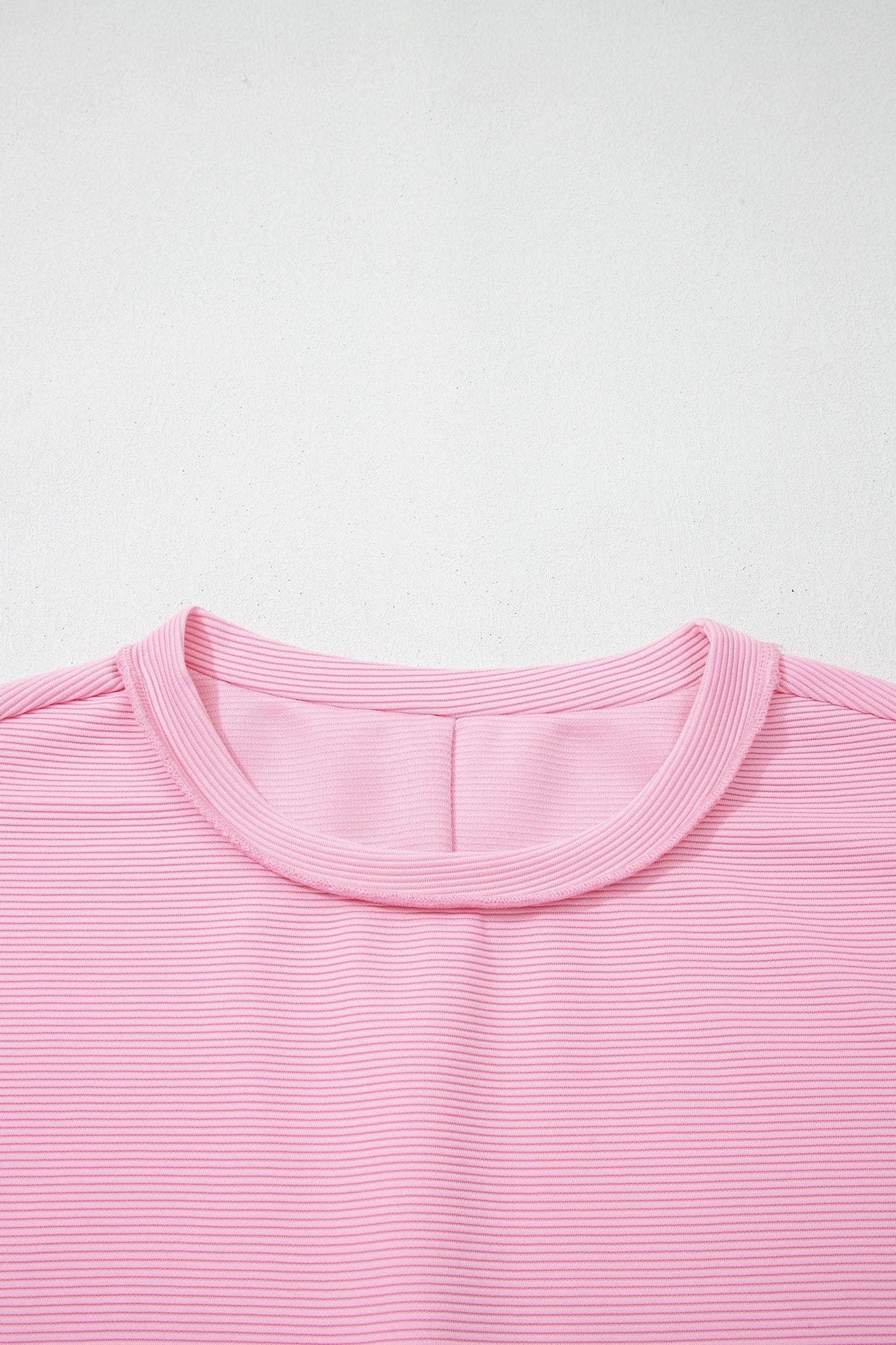 Ribbed Exposed Seam Drop Shoulder Pullover