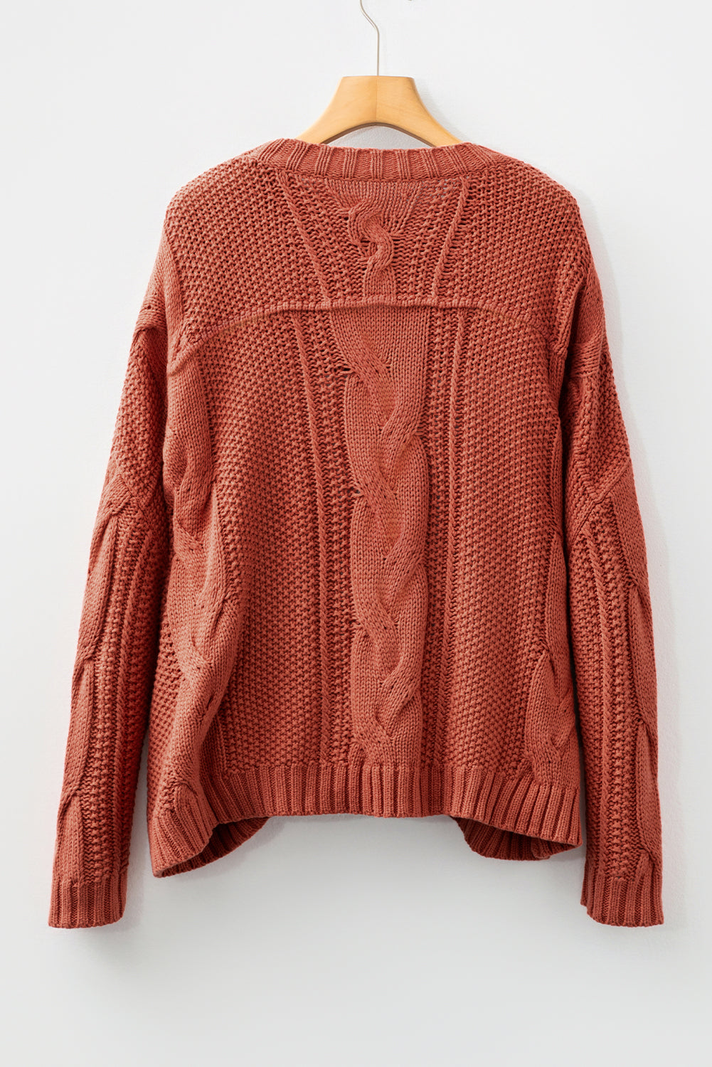Textured Chunky Knit Long Sleeve Sweater
