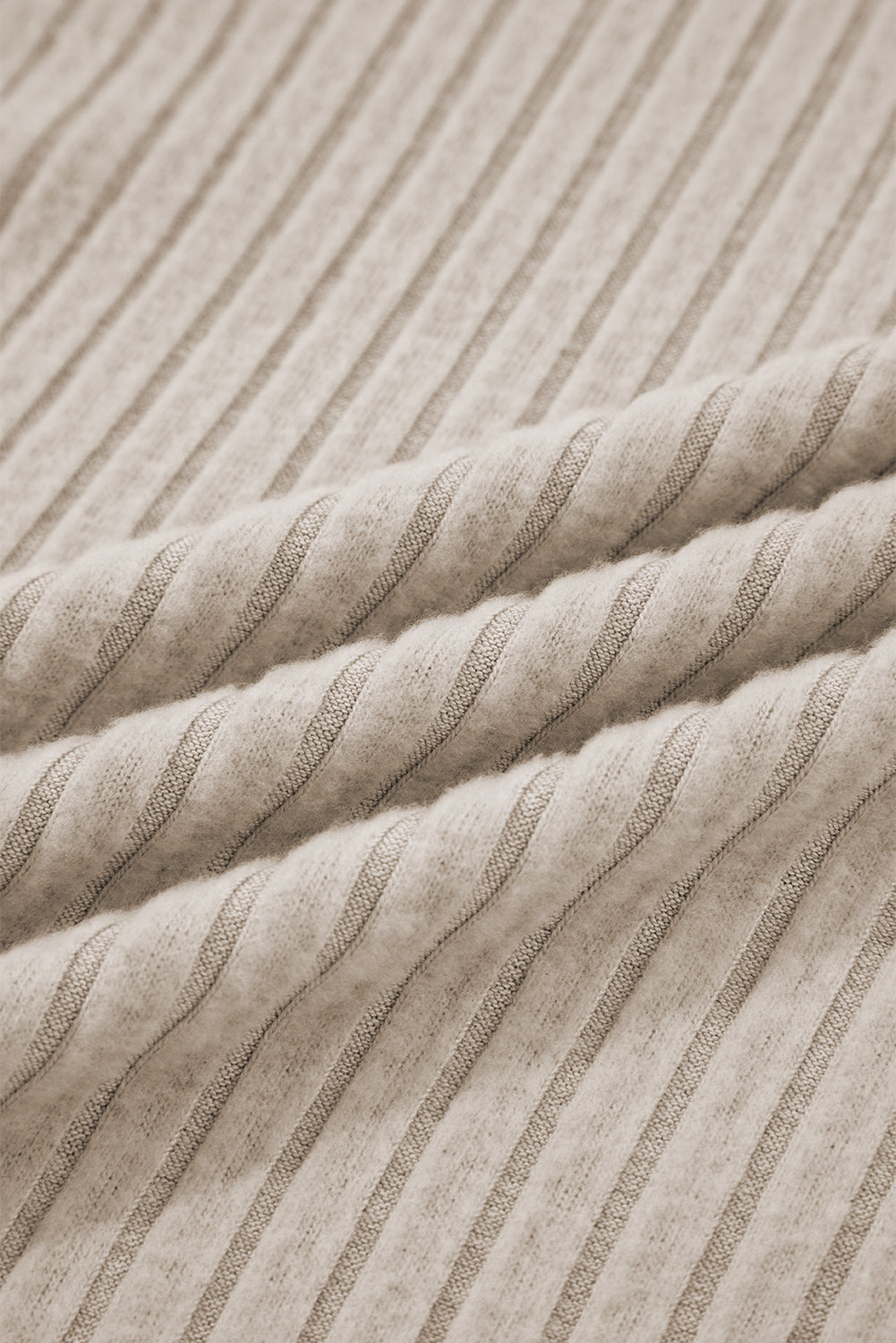 Solid Ribbed Knit Textured Round Neck Top