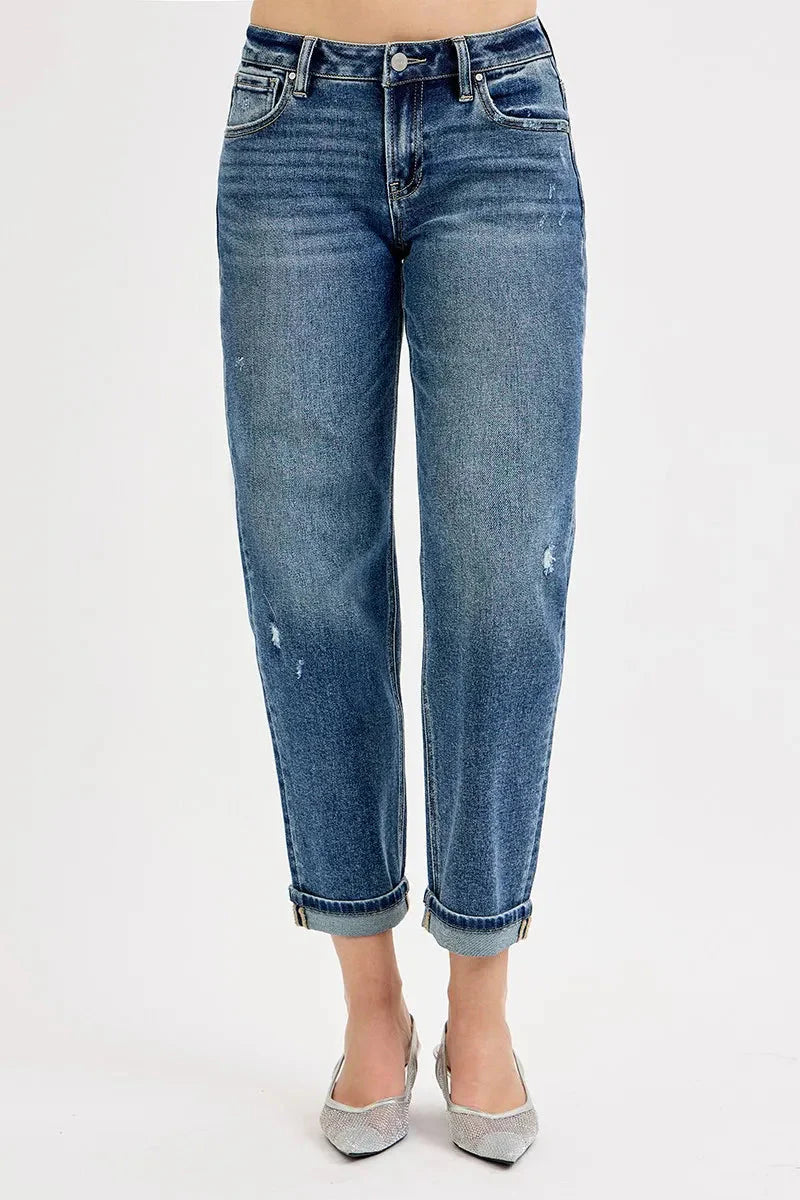 Low-Rise Crop Boyfriend RISEN Jeans – Full & Plus Size