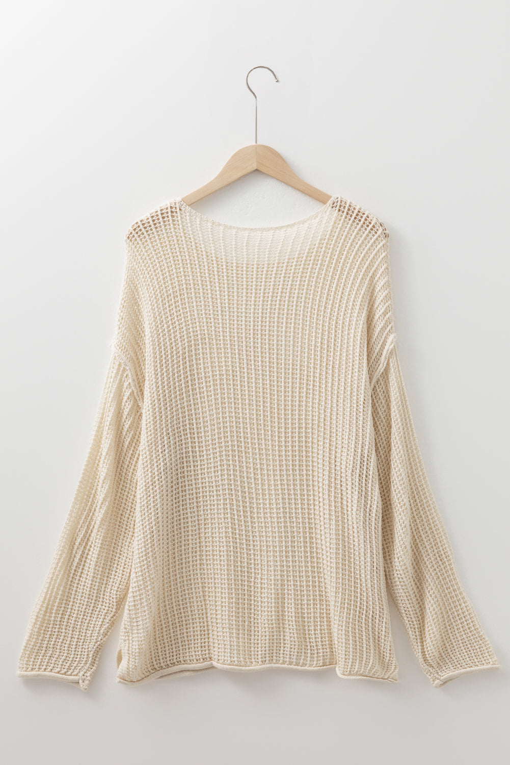 Plus Size Star Hollow-Out Knit Crewneck Sweater