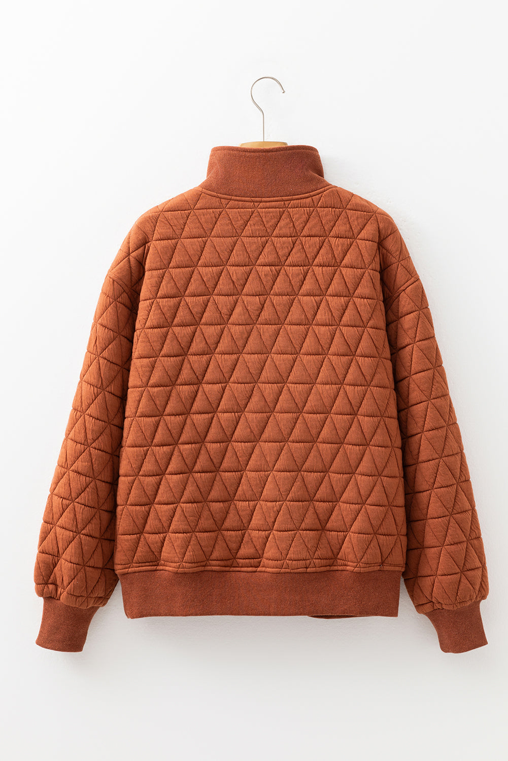 Geometric Quilted Half-Zip Sweatshirt