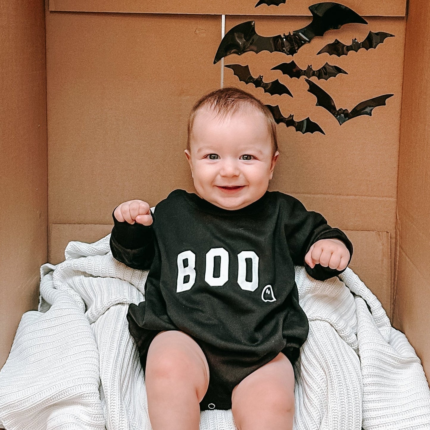 BOO Ghost Sweatshirt Romper