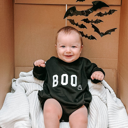 BOO Ghost Sweatshirt Romper